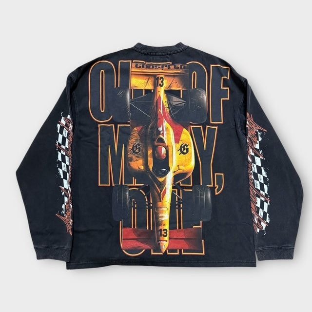 Godspeed F1 Finish Line Long Sleeve Black Wash - Common Hype
