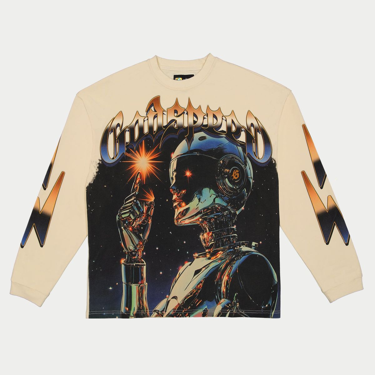 Godspeed Sputnik Long Sleeve T-Shirt Bone - Common Hype