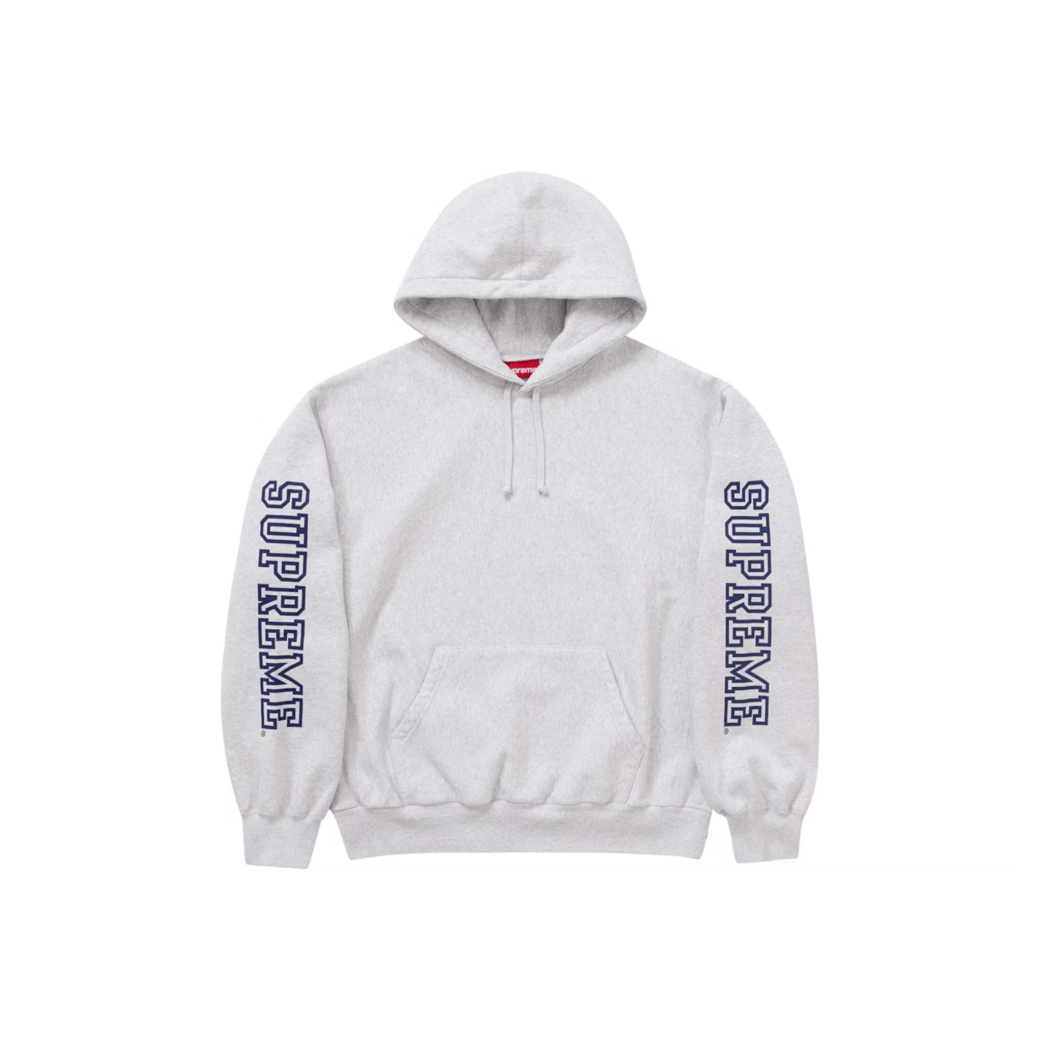 Supreme Collegiate Sleeve Hooded Sweatshirt Ash Grey - Common Hype
