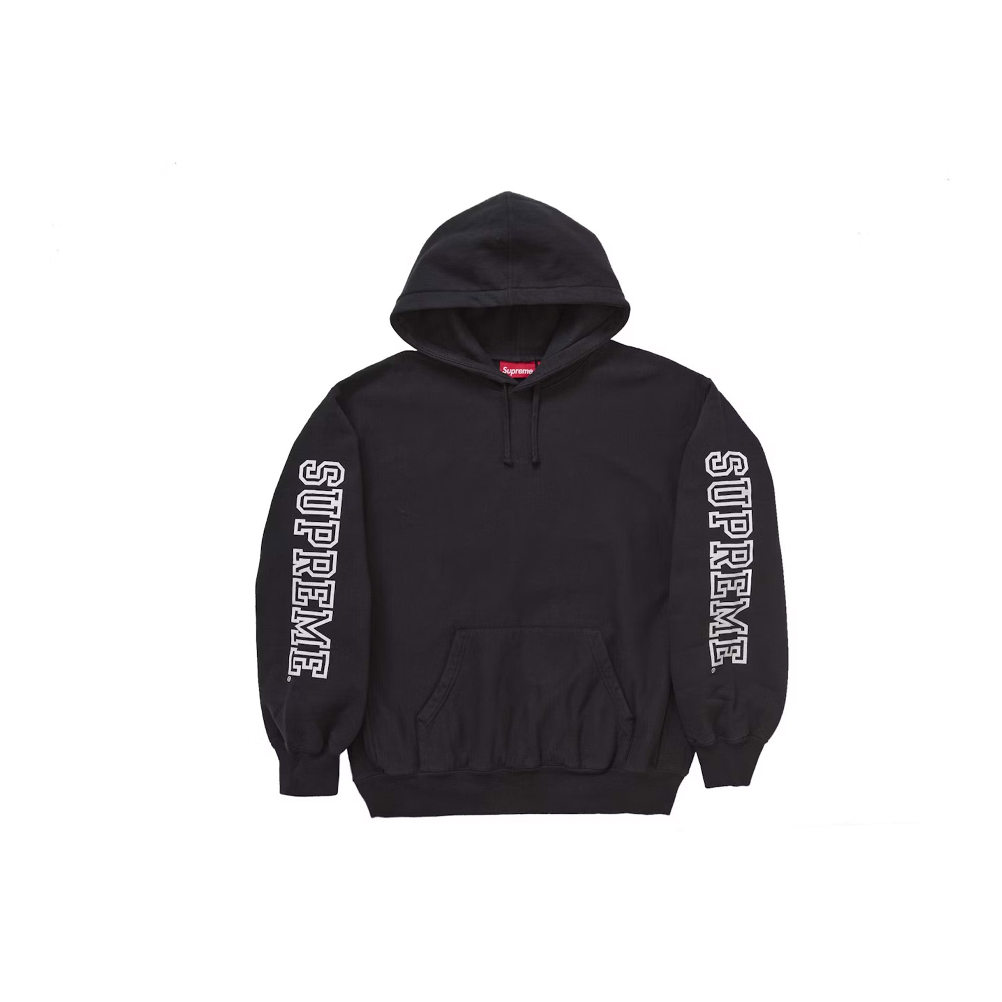 Supreme Collegiate Sleeve Hooded Sweatshirt Black - Common Hype