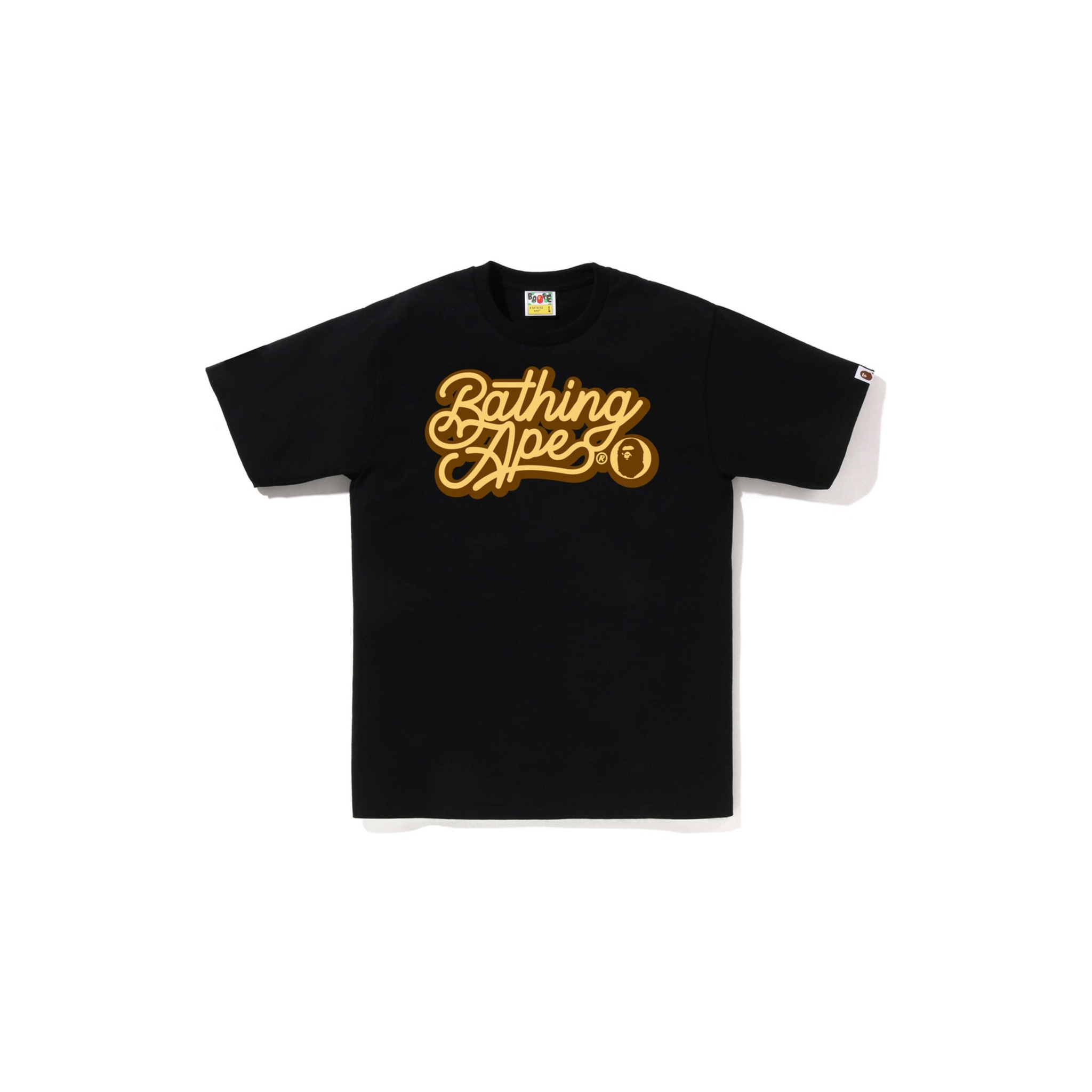 Bape Bathing Ape Script Logo Tee Black - Common Hype