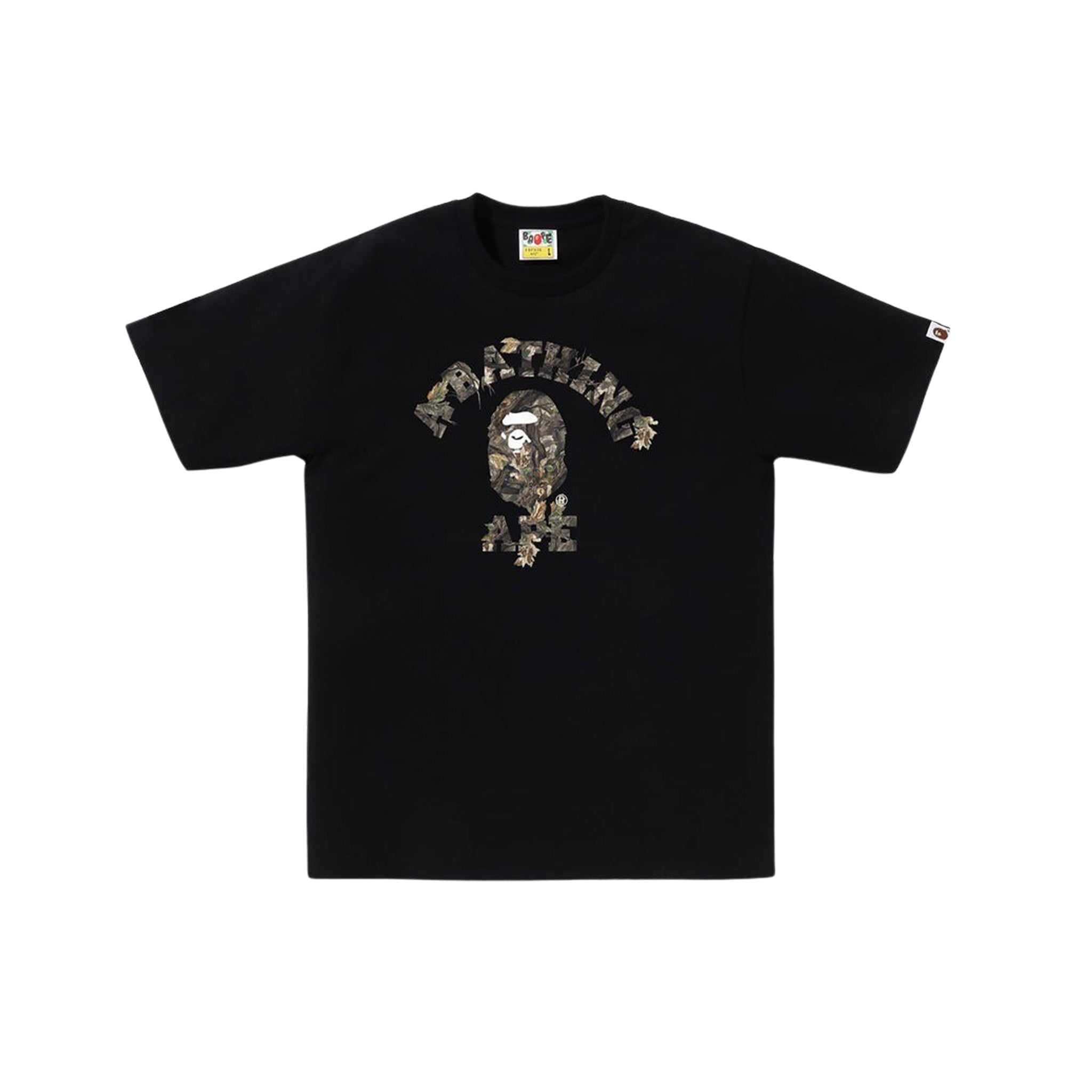 Bape Tree Edge Camo College Tee Black - Common Hype