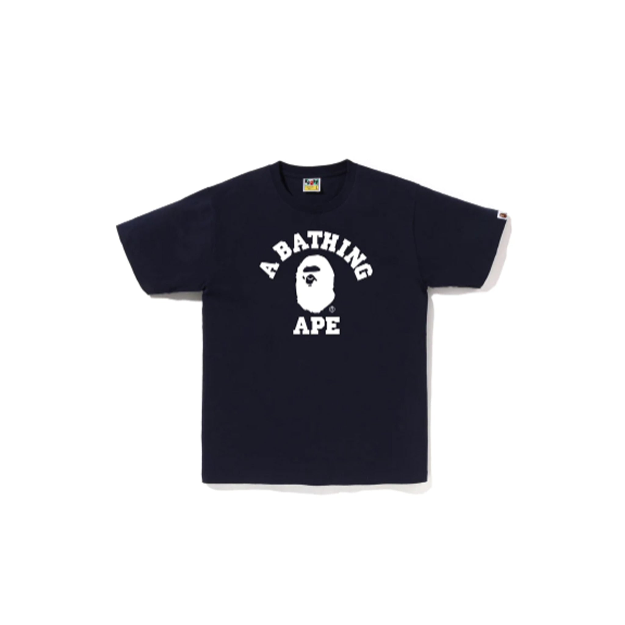 A Bathing Ape Bicolor College Tee Navy