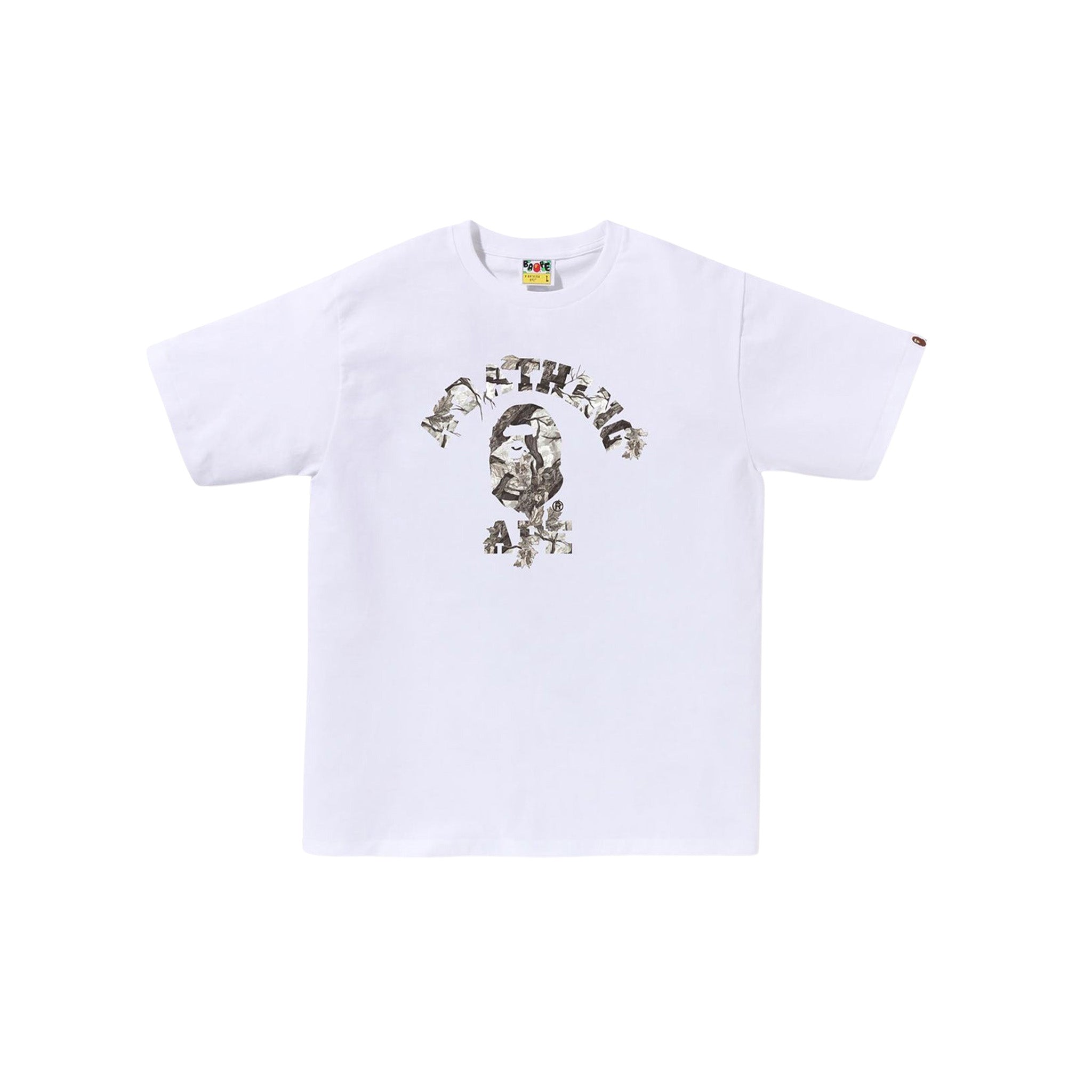 Bape Tree Edge Camo College Tee White - Common Hype