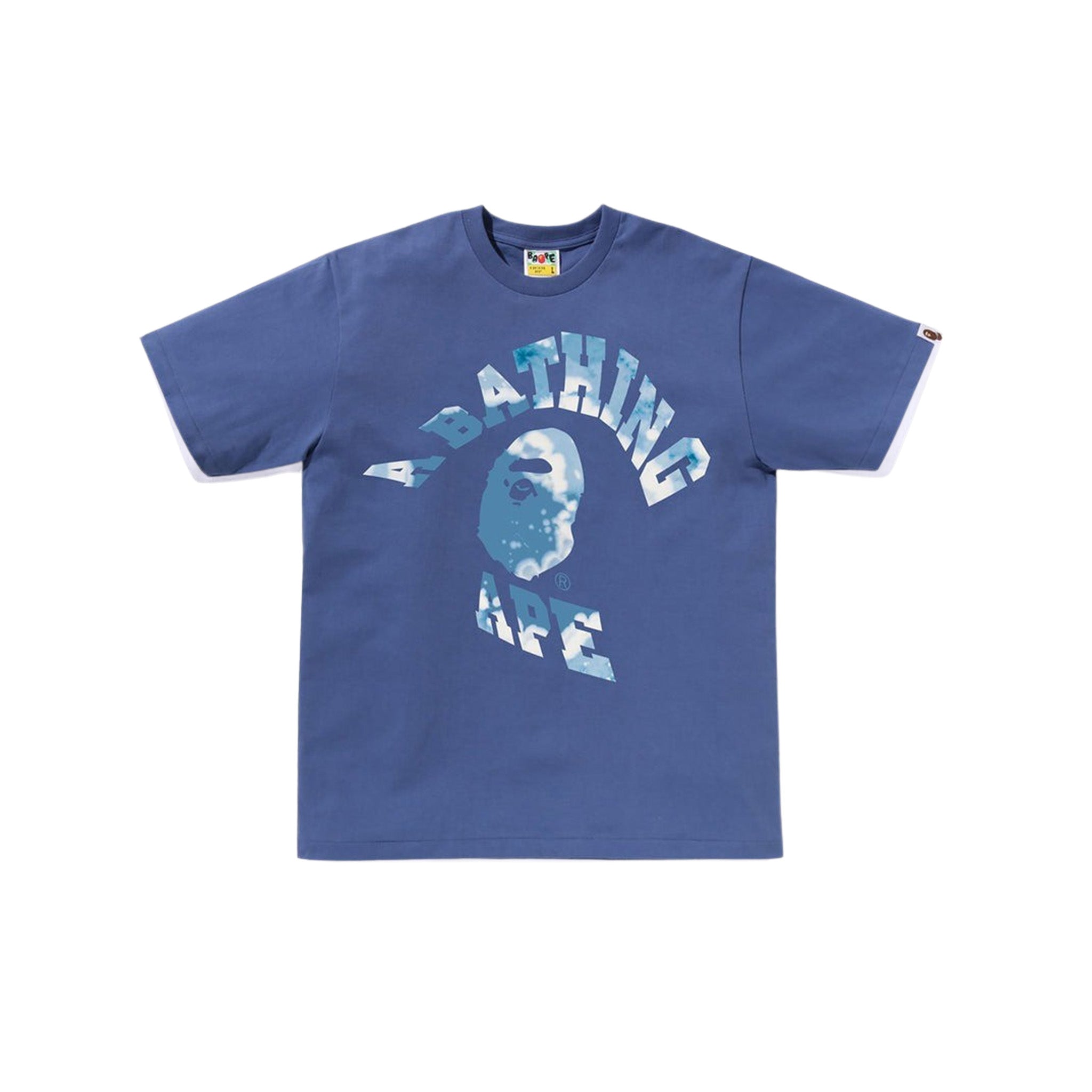 Bape Tie Dye Twist College Tee Blue - Common Hype