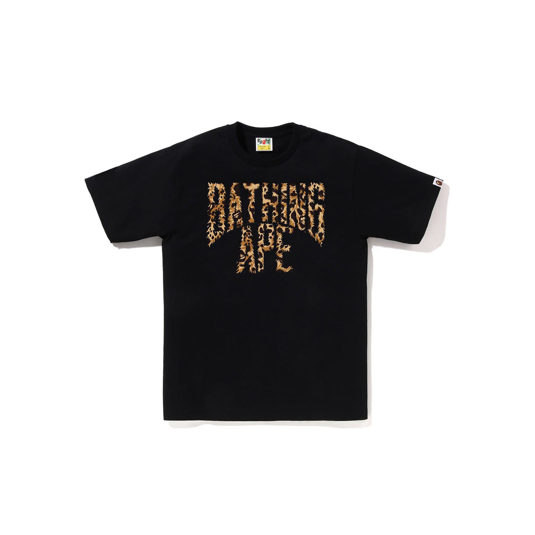 Bape Wild Brown Leopard Pattern NYC Logo Tee Black - Common Hype