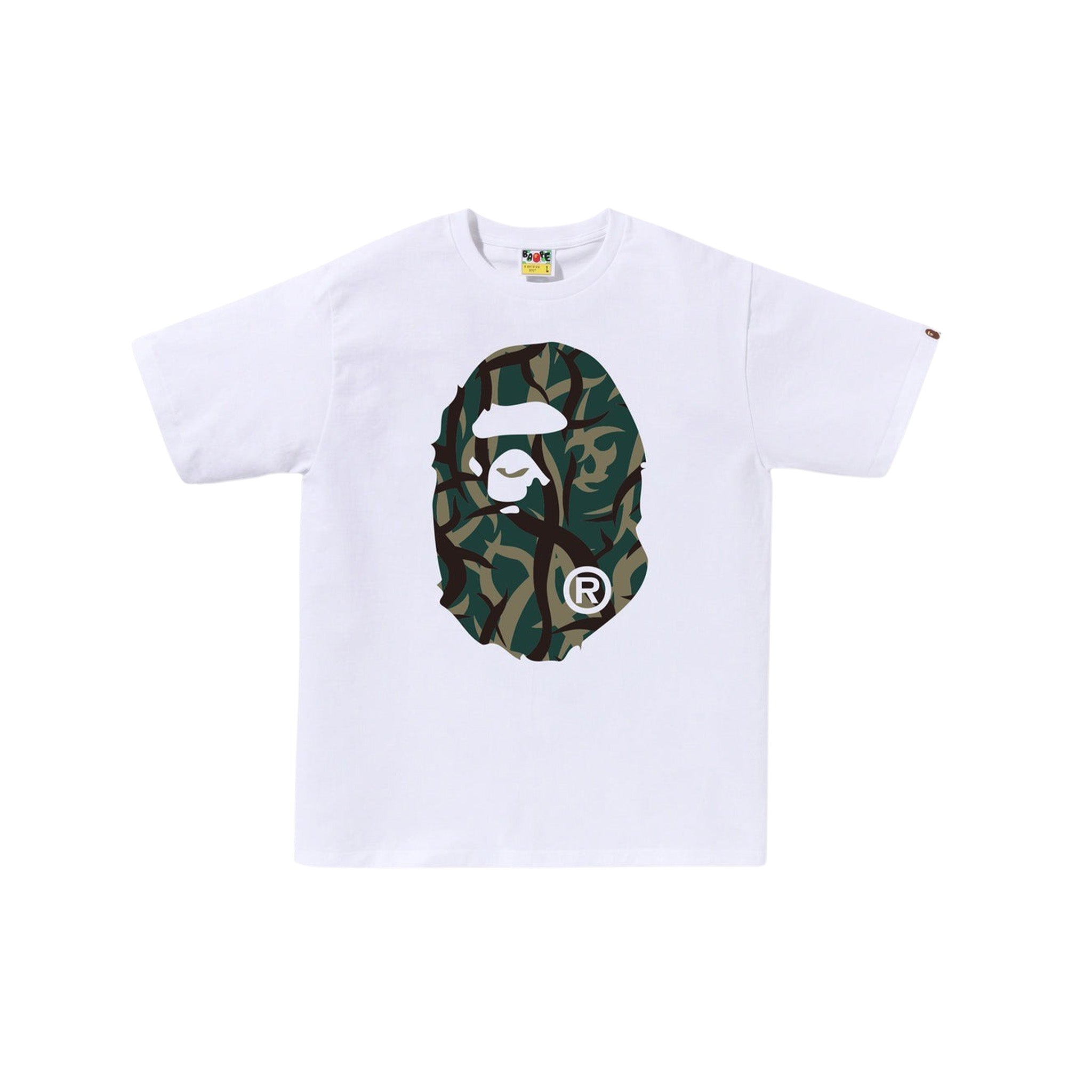 Bape Trial Camo Big Ape Head Tee White - Common Hype