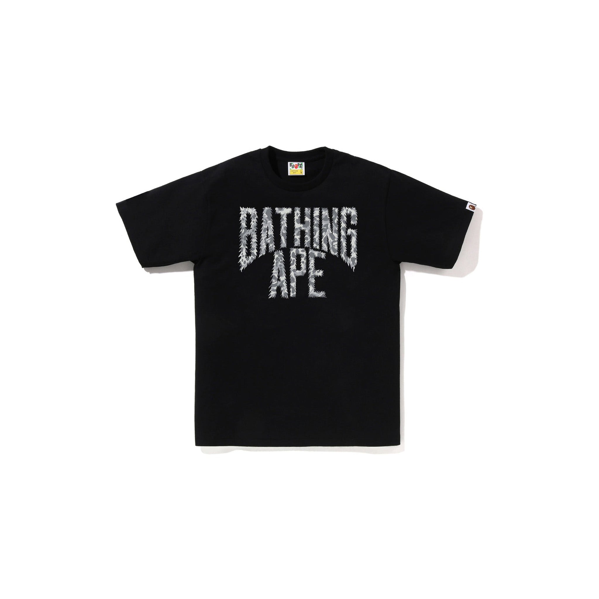 Bape Wild White Leopard Pattern NYC Logo Tee Black - Common Hype