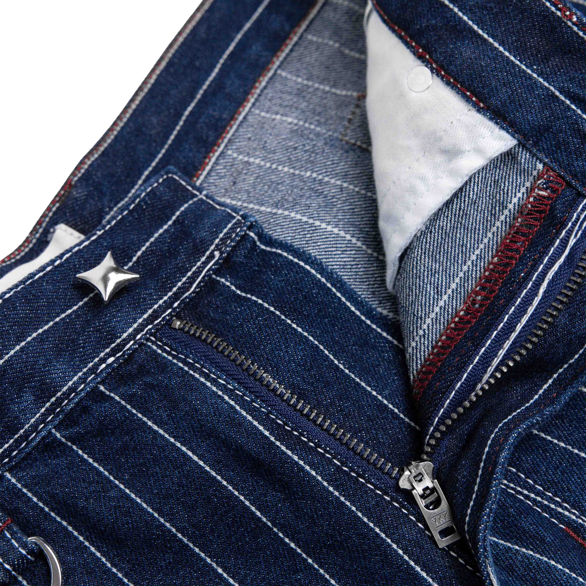 Commons Pinstripe Conductor Denim Pant Midnight Blue - Common Hype