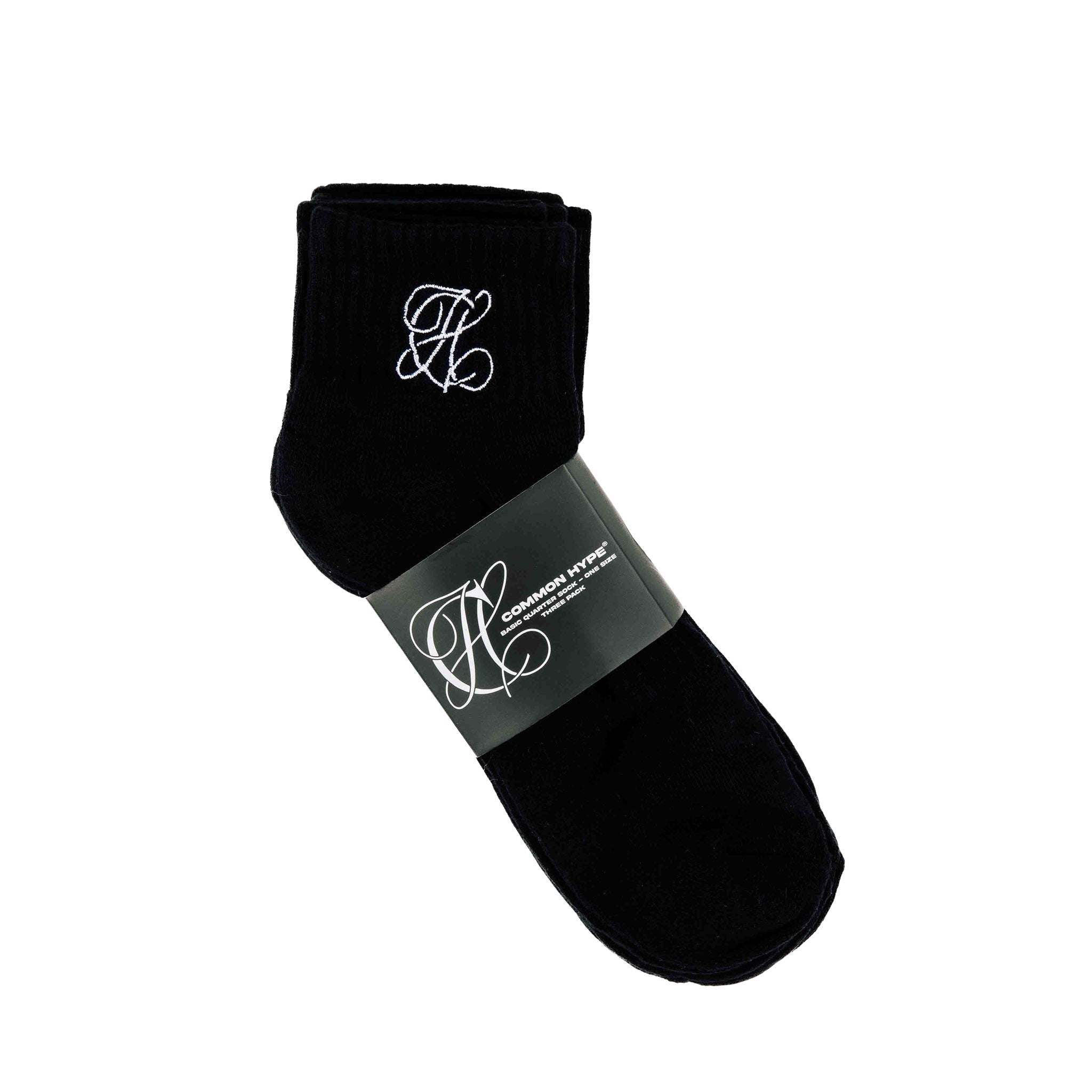 Common Hype Mid Cut Socks Black (3-Pack) - Common Hype