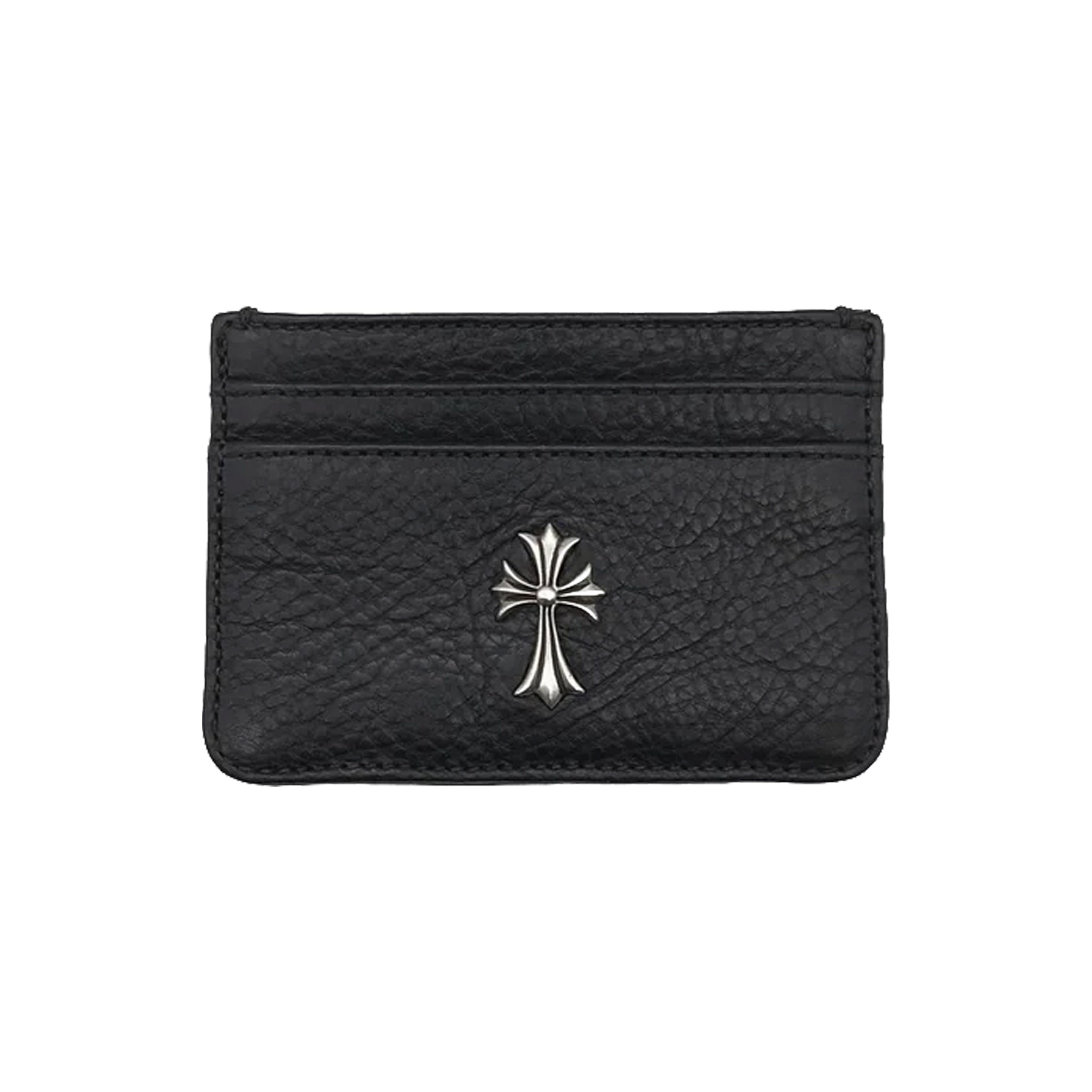 Chrome Hearts Silver Cross Black Leather Cardholder – Common Hype