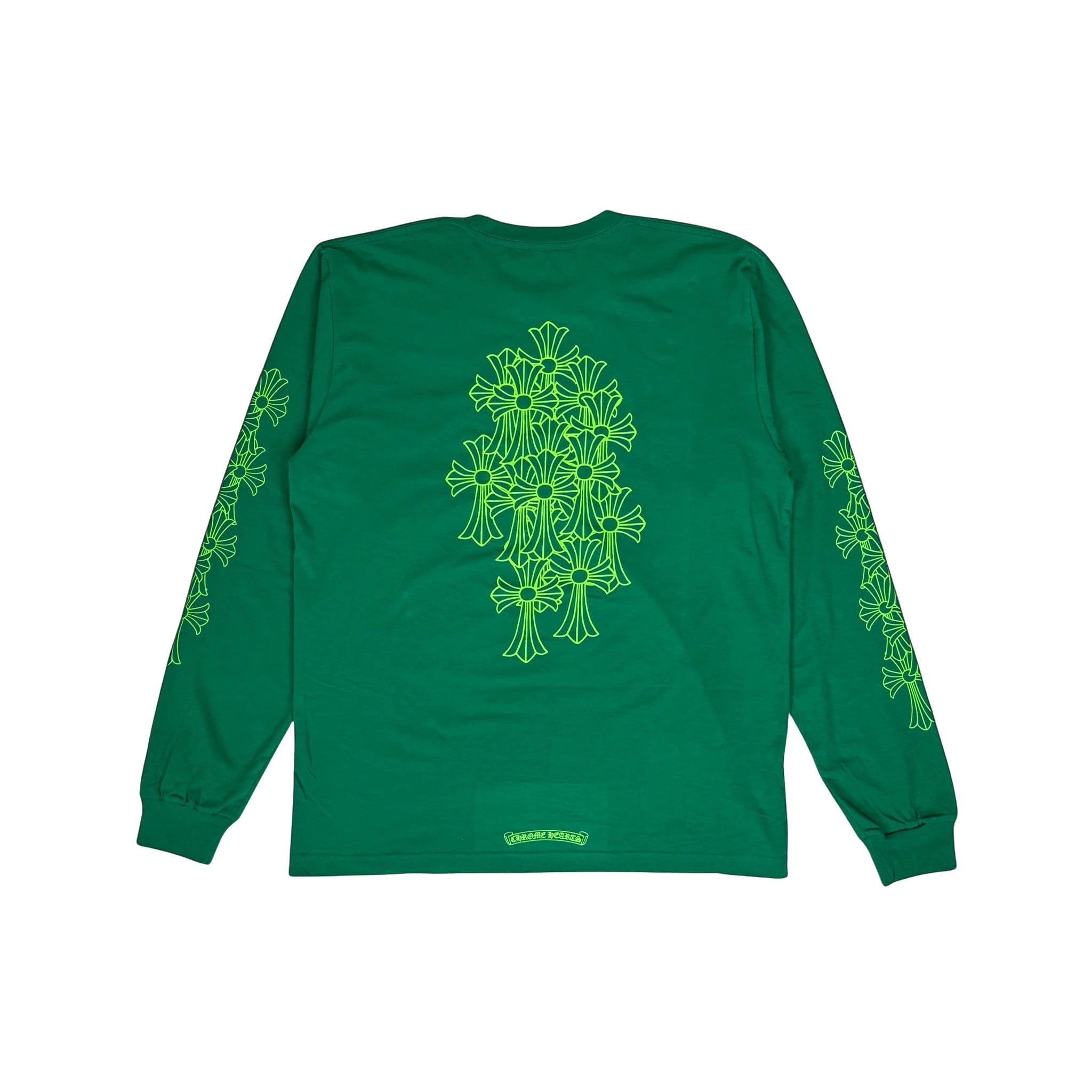 Chrome Hearts Cemetery Cross Long Sleeve Kelly Green/Glo Green 