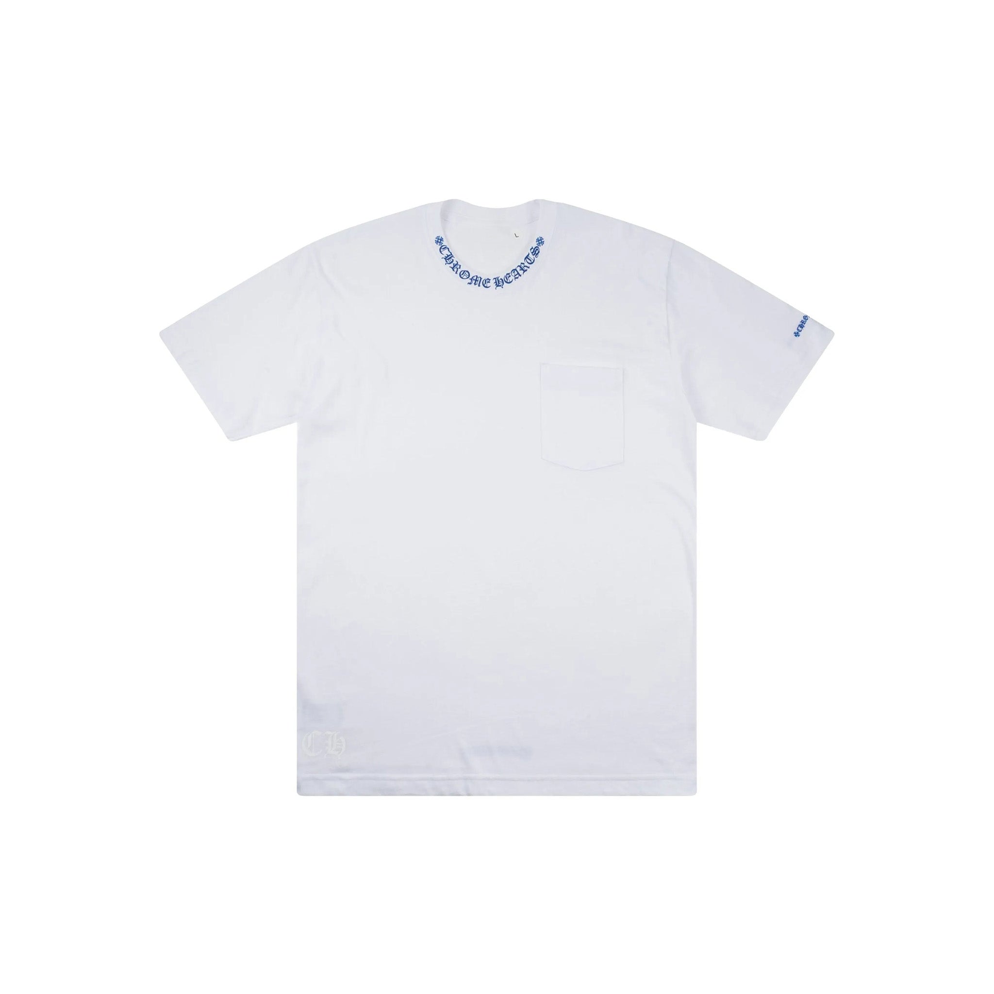 CHROME HEARTS | クロムハーツ Neck Logo Tee Chrome Hearts Neck Logo Tee White Blue – Common Hype