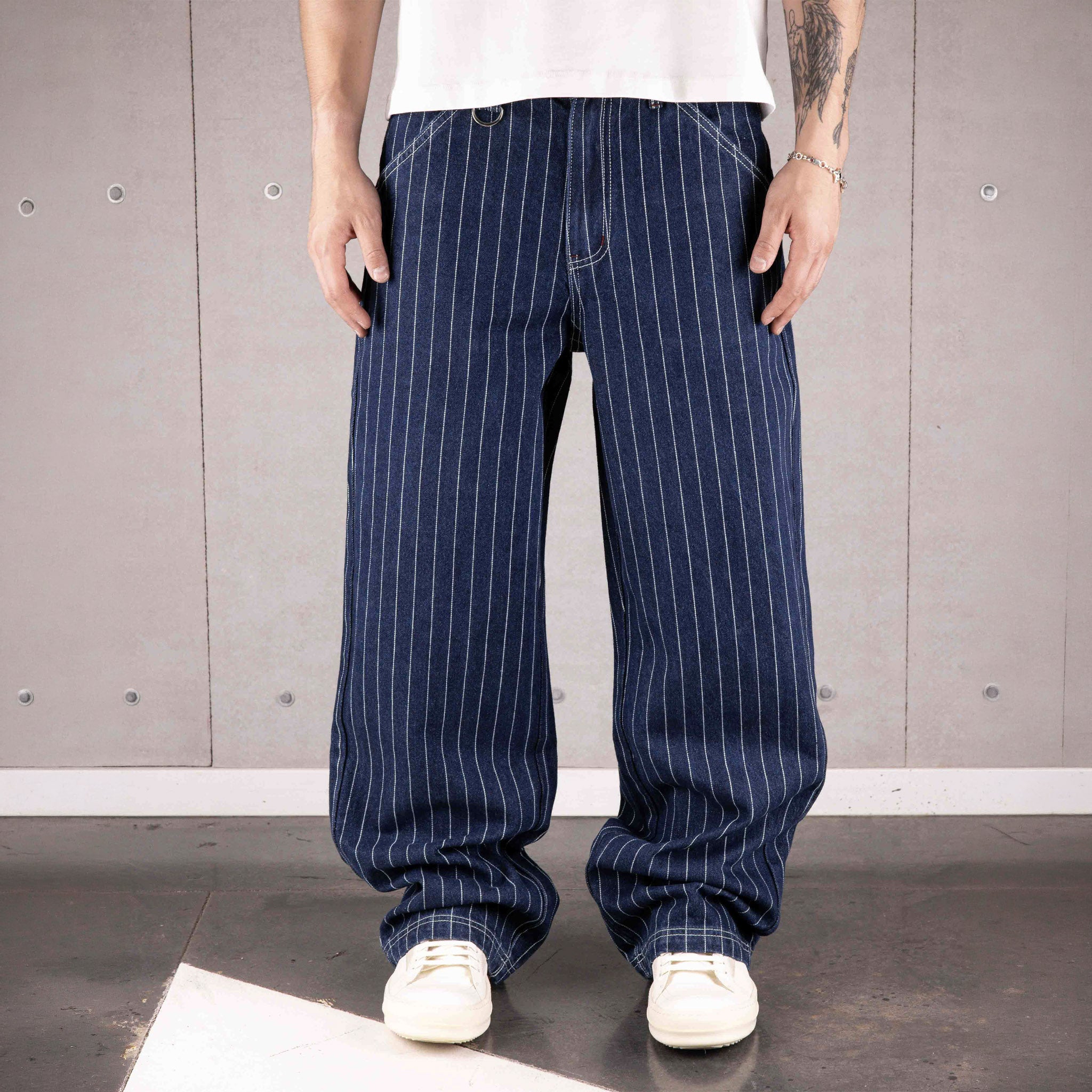 Commons Pinstripe Conductor Denim Pant Midnight Blue | Common Hype