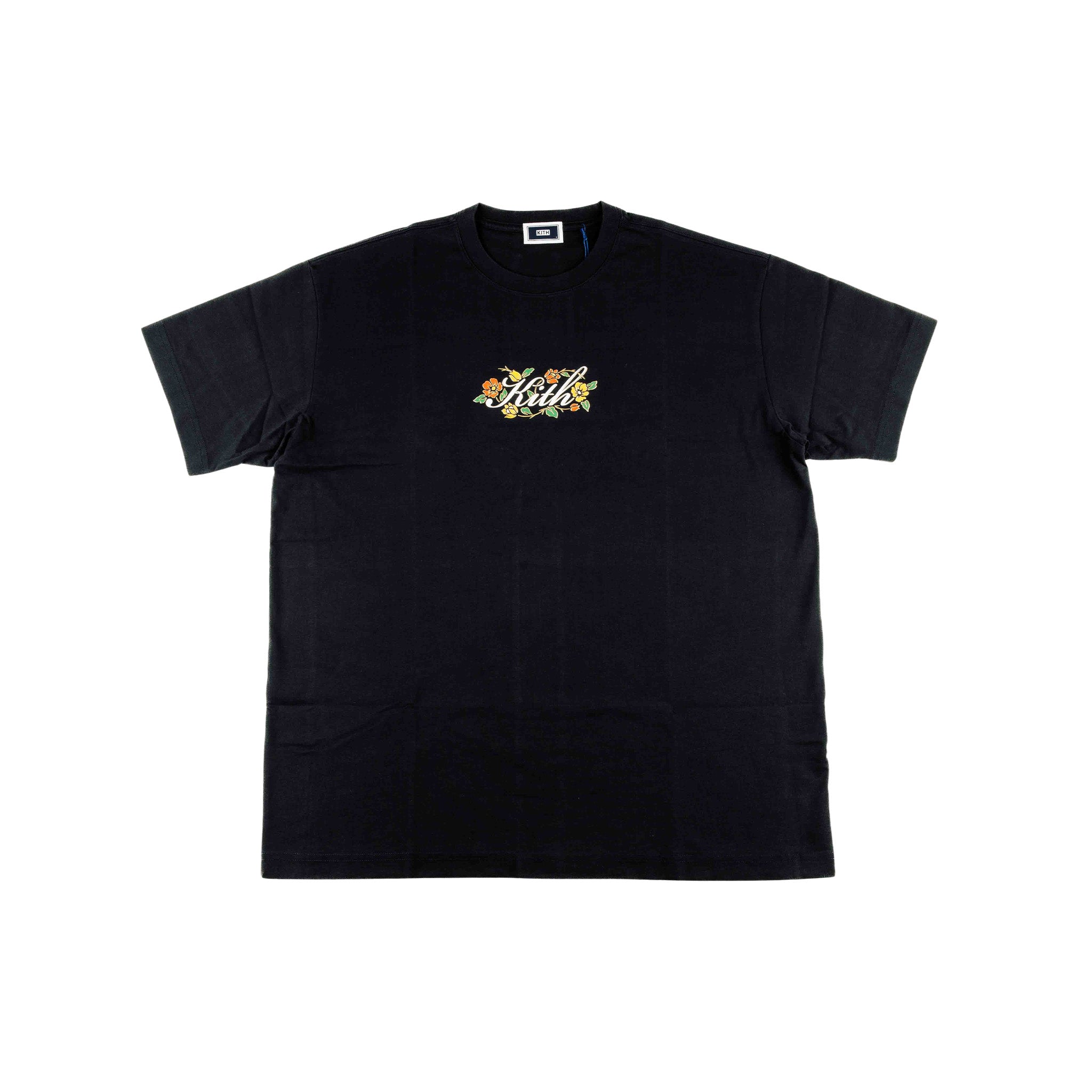 Kith Floral Script Logo Tee Black – Common Hype