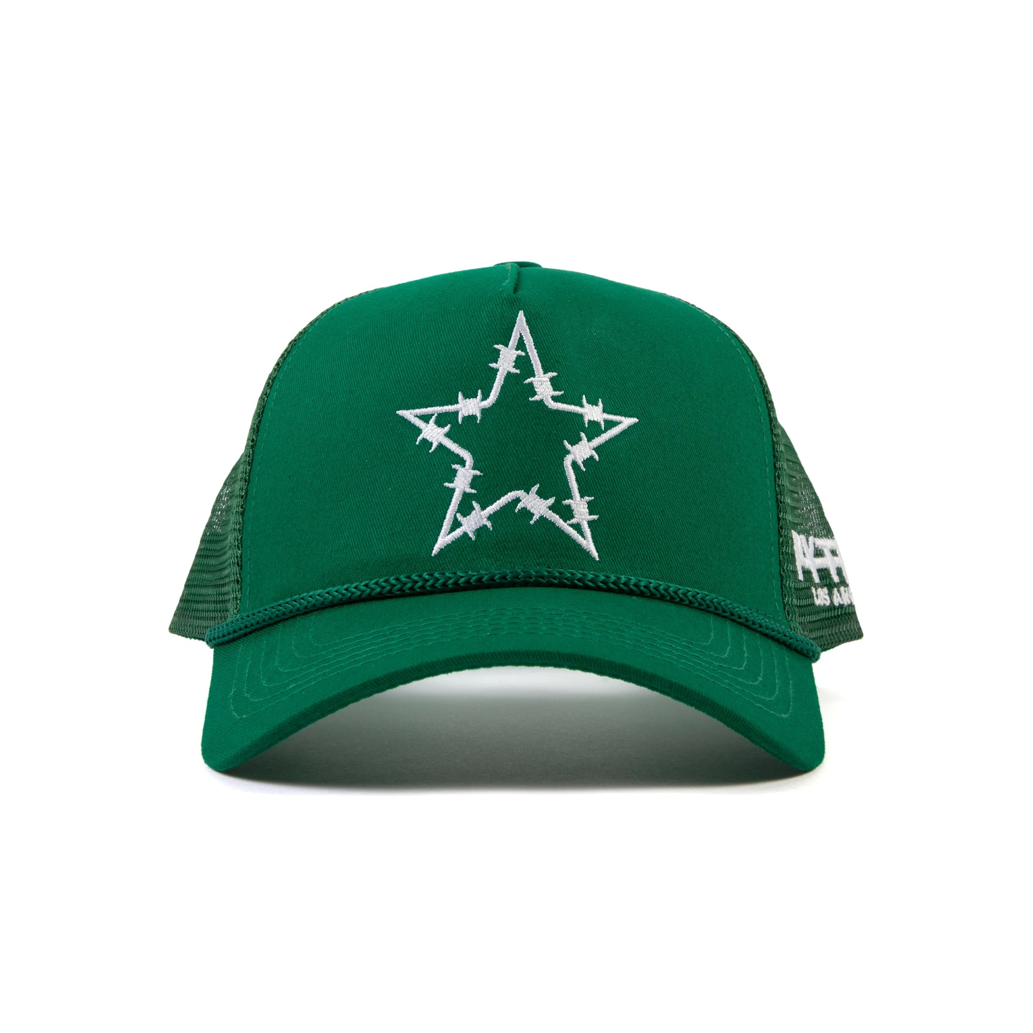 Pythia Barbwire Star Trucker Green Hat