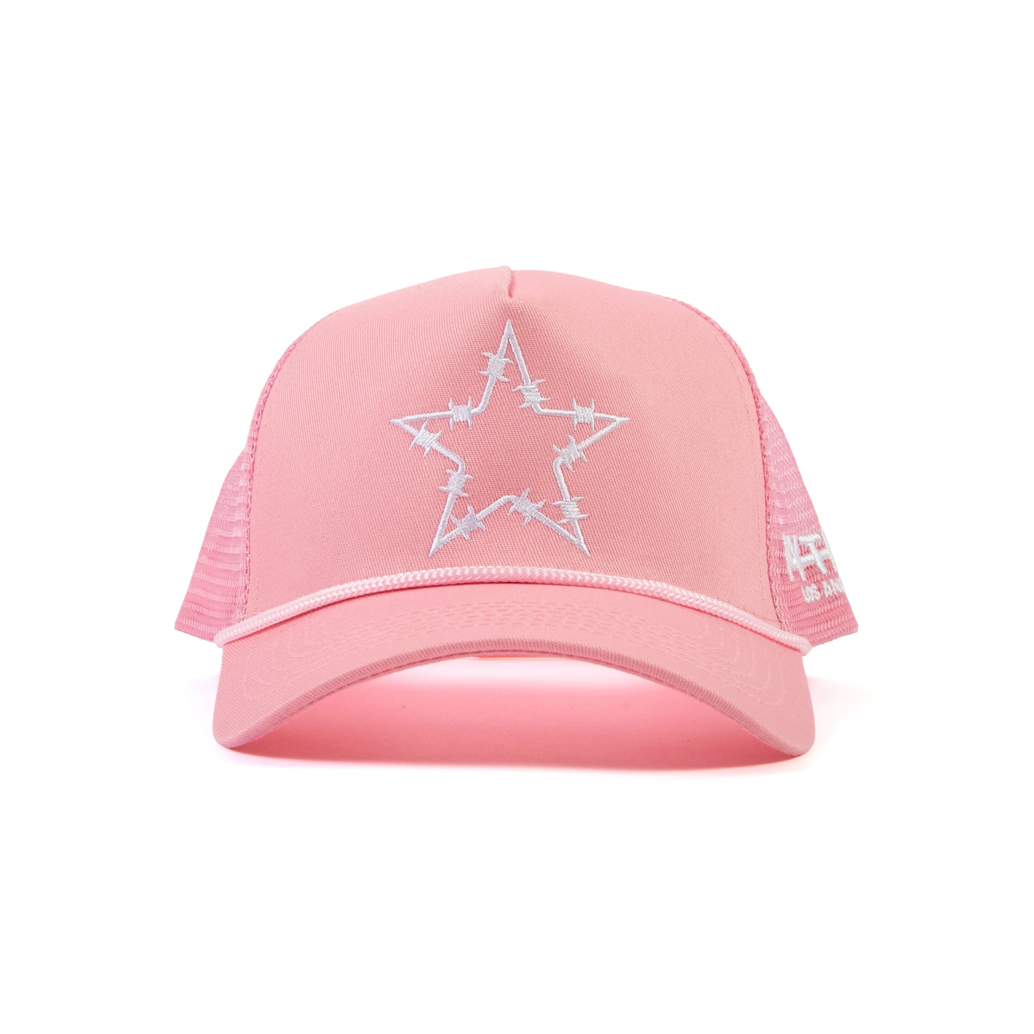 Pythia Barbwire Star Trucker Pink Hat