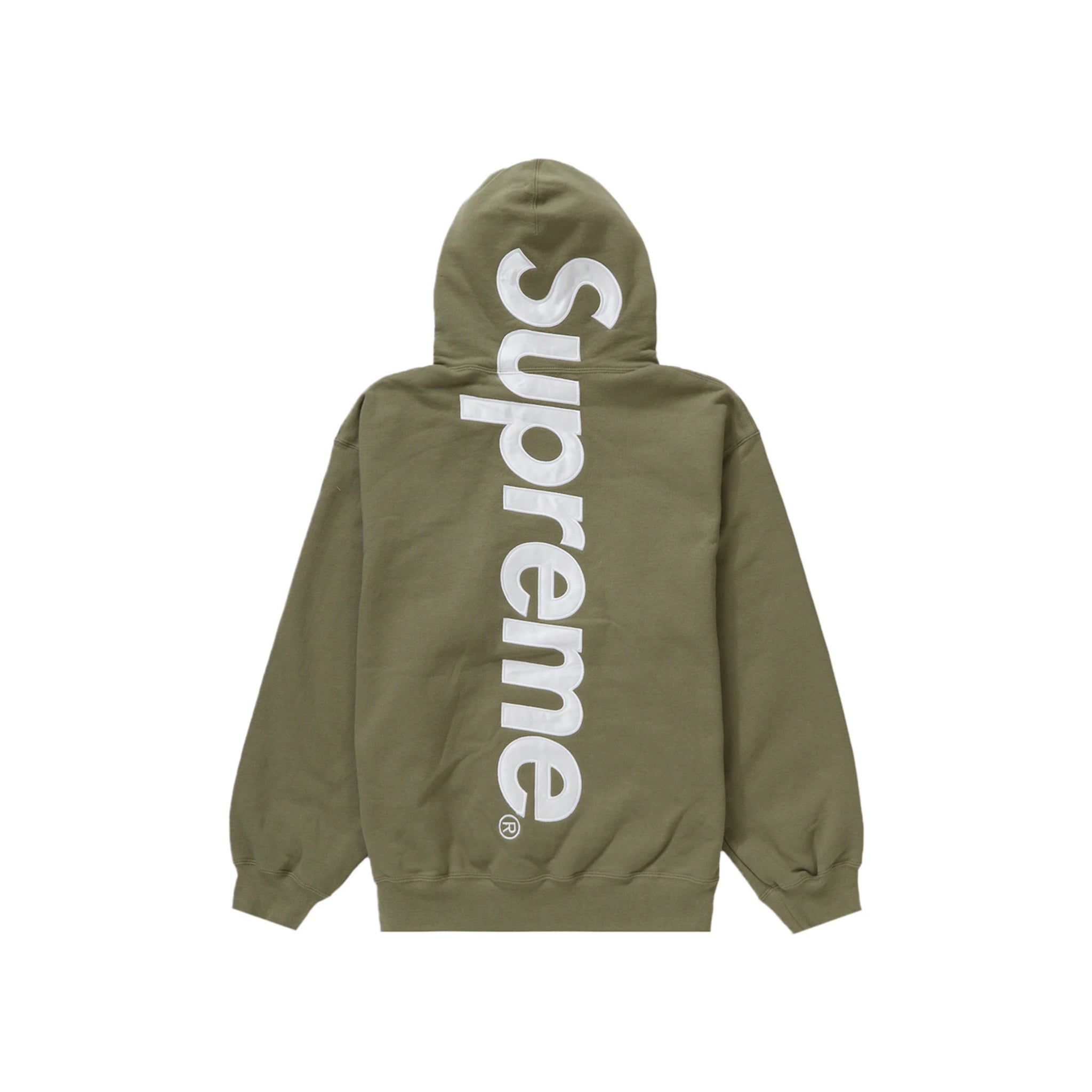 Supreme Satin Appliqué Hooded Sweatshirt FW Light Olive