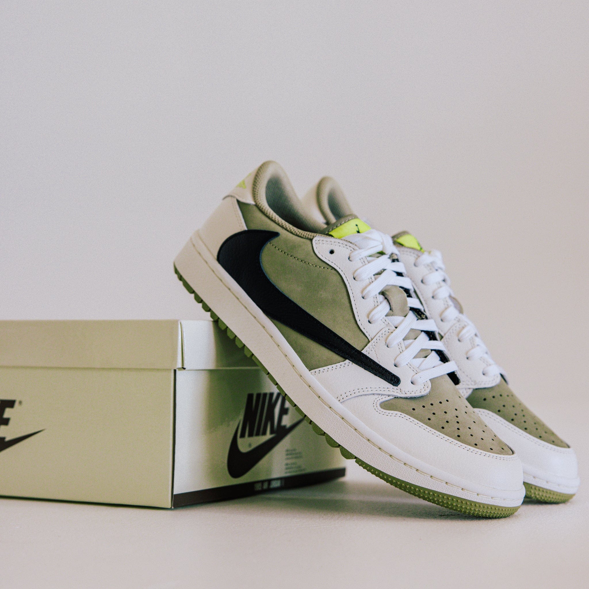Jordan 1 Retro Low Golf Travis Scott Neutral Olive - Common Hype