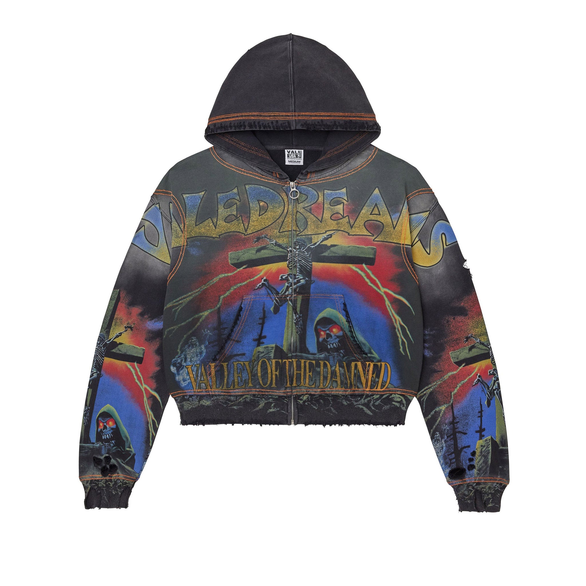 Vale Forever Damned Big Zip Up Hoodie Black | Common Hype
