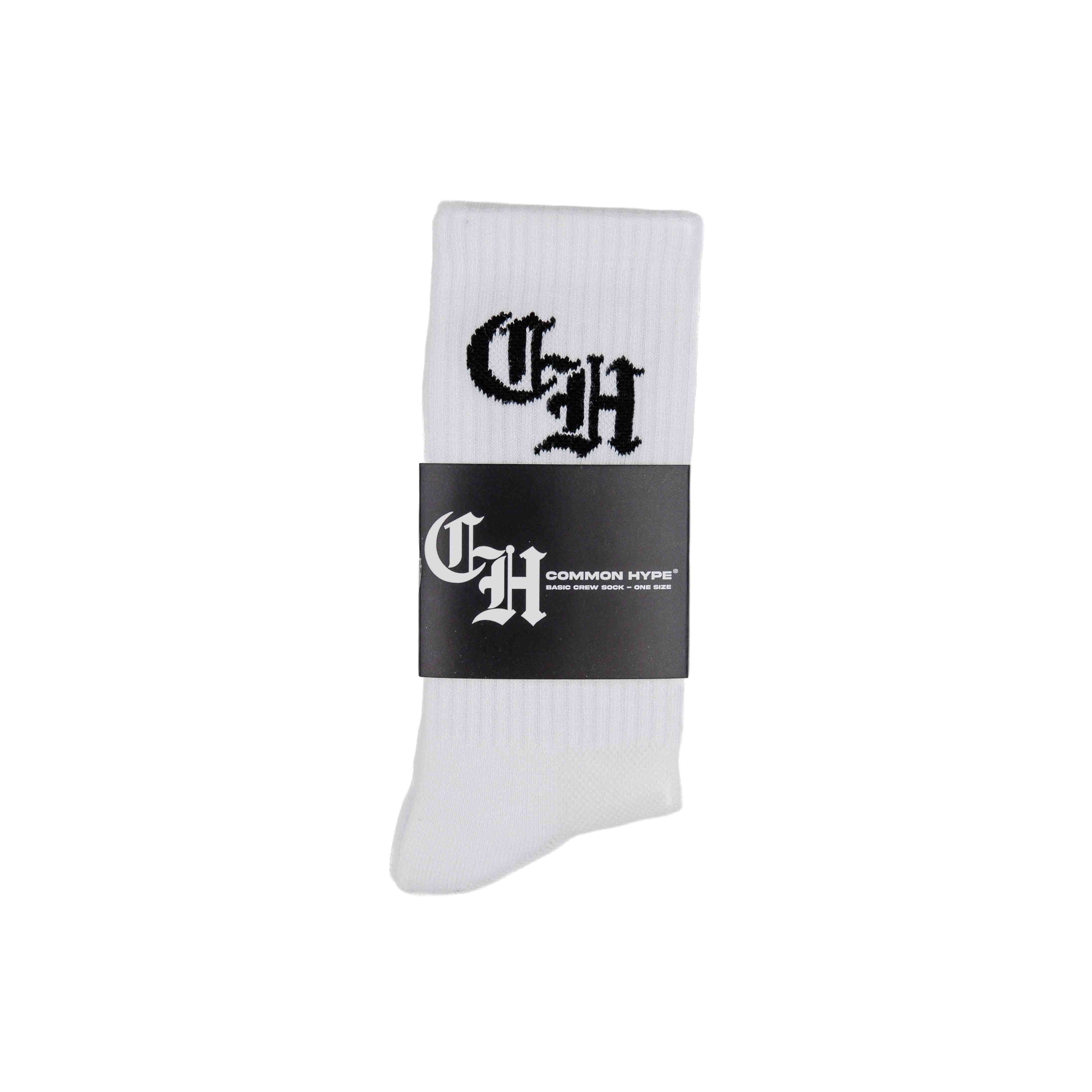 Common Hype 'White Old English' Socks (1 Pack) - Common Hype