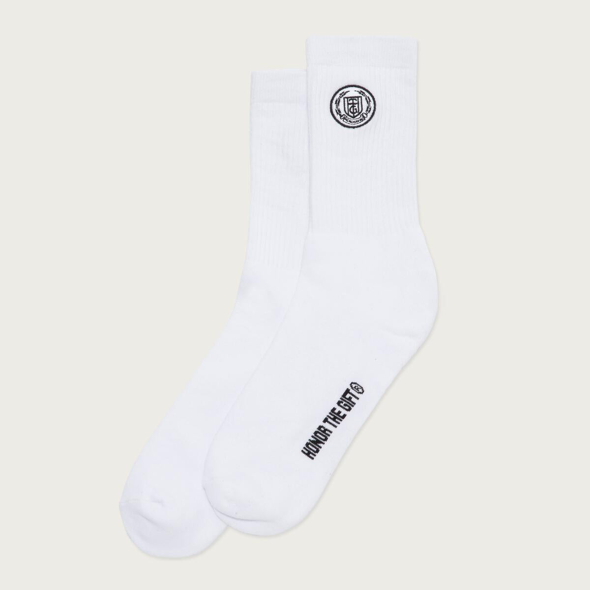 Honor The Gift Crest Rib Socks White