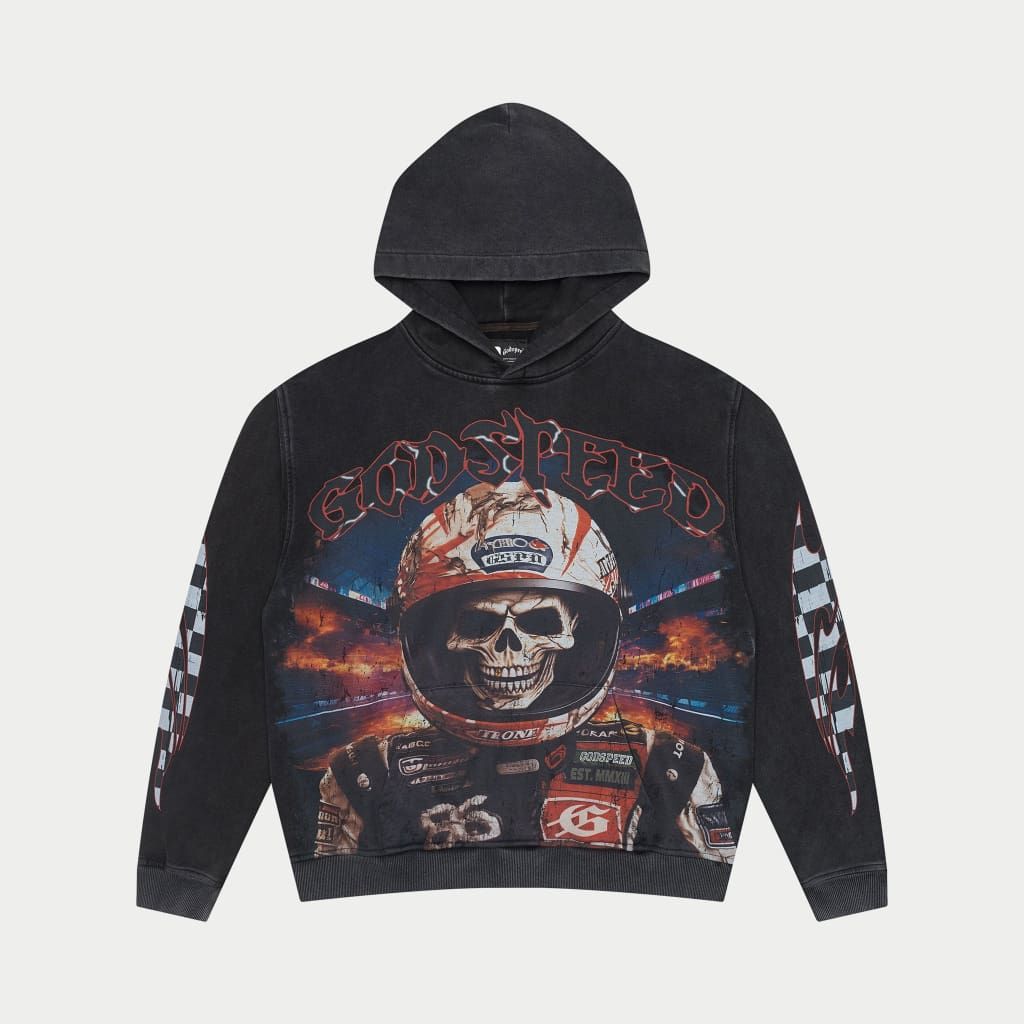 Godspeed Racer Goldie Hoodie Black Wash - Common Hype