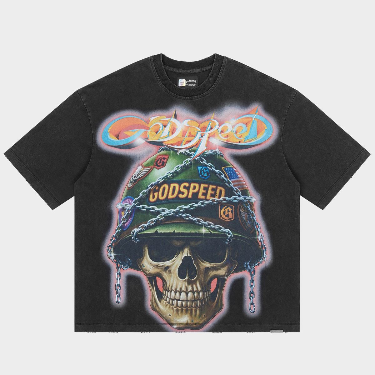 Godspeed Badges of Honor T-shirt Black Wash - Common Hype