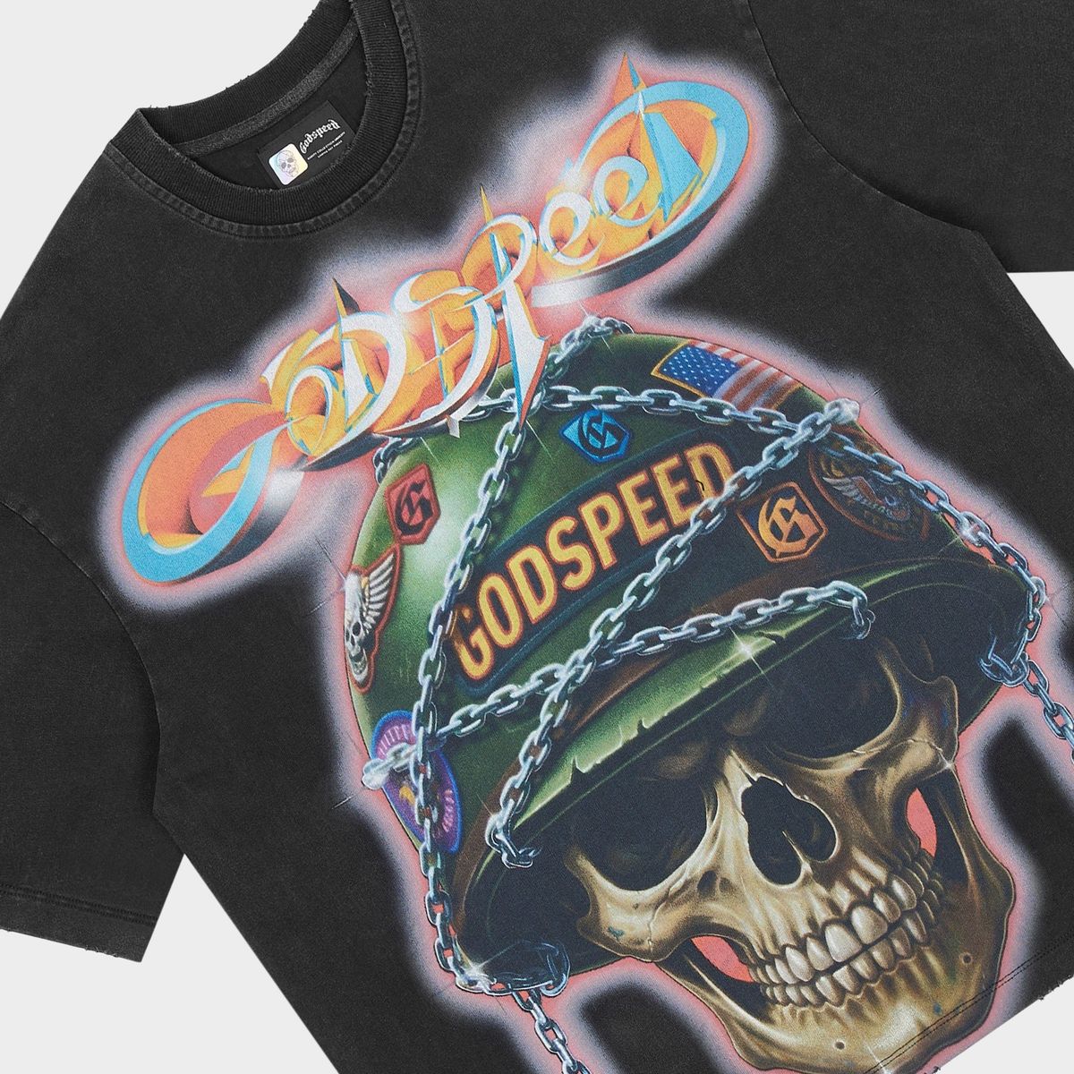 Godspeed Badges of Honor T-shirt Black Wash - Common Hype