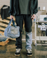 COMMONS REVERSE LEG HAND STITCHED DENIM BLACK (R46)