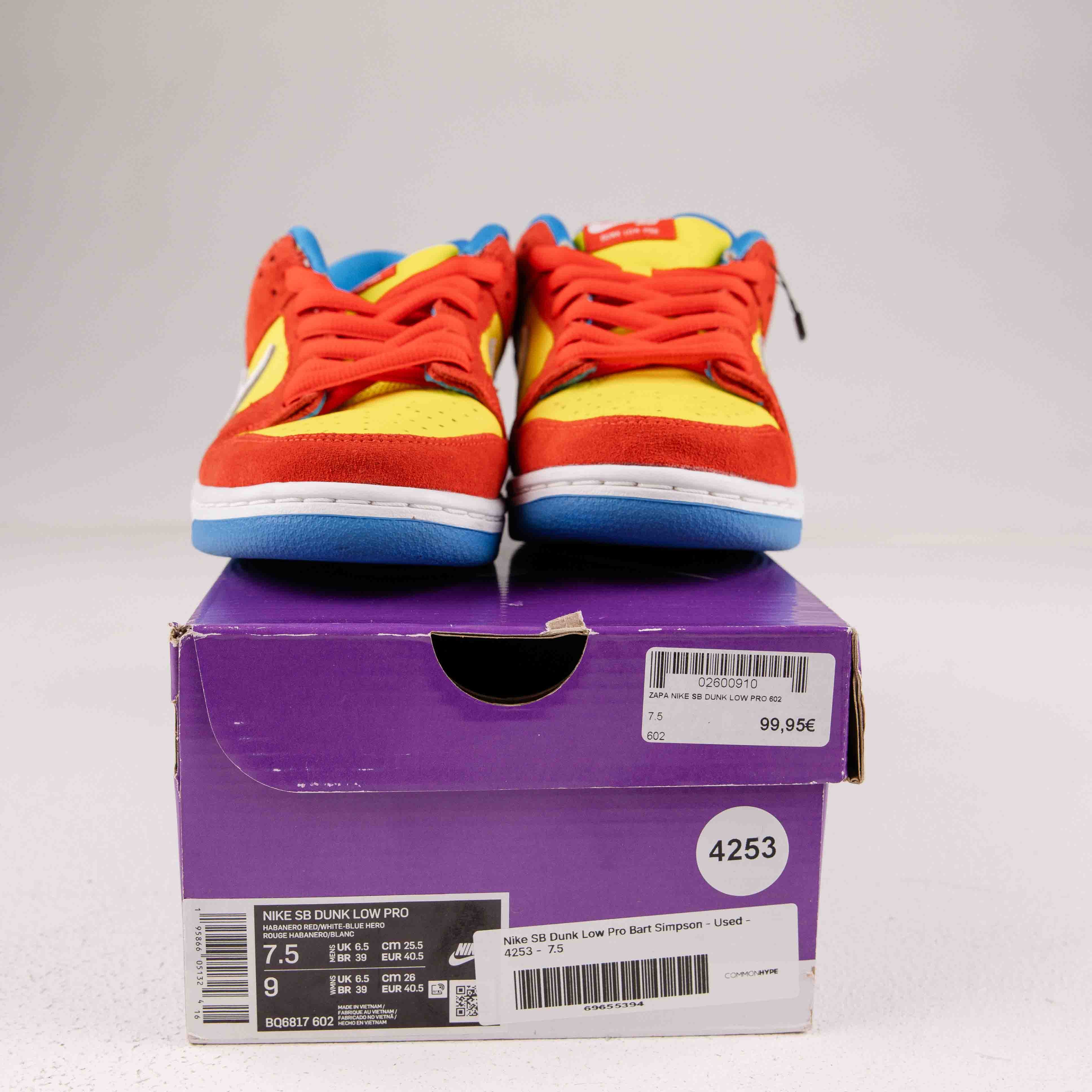 Nike SB Dunk Low Pro Bart Simpson - Used - 4253