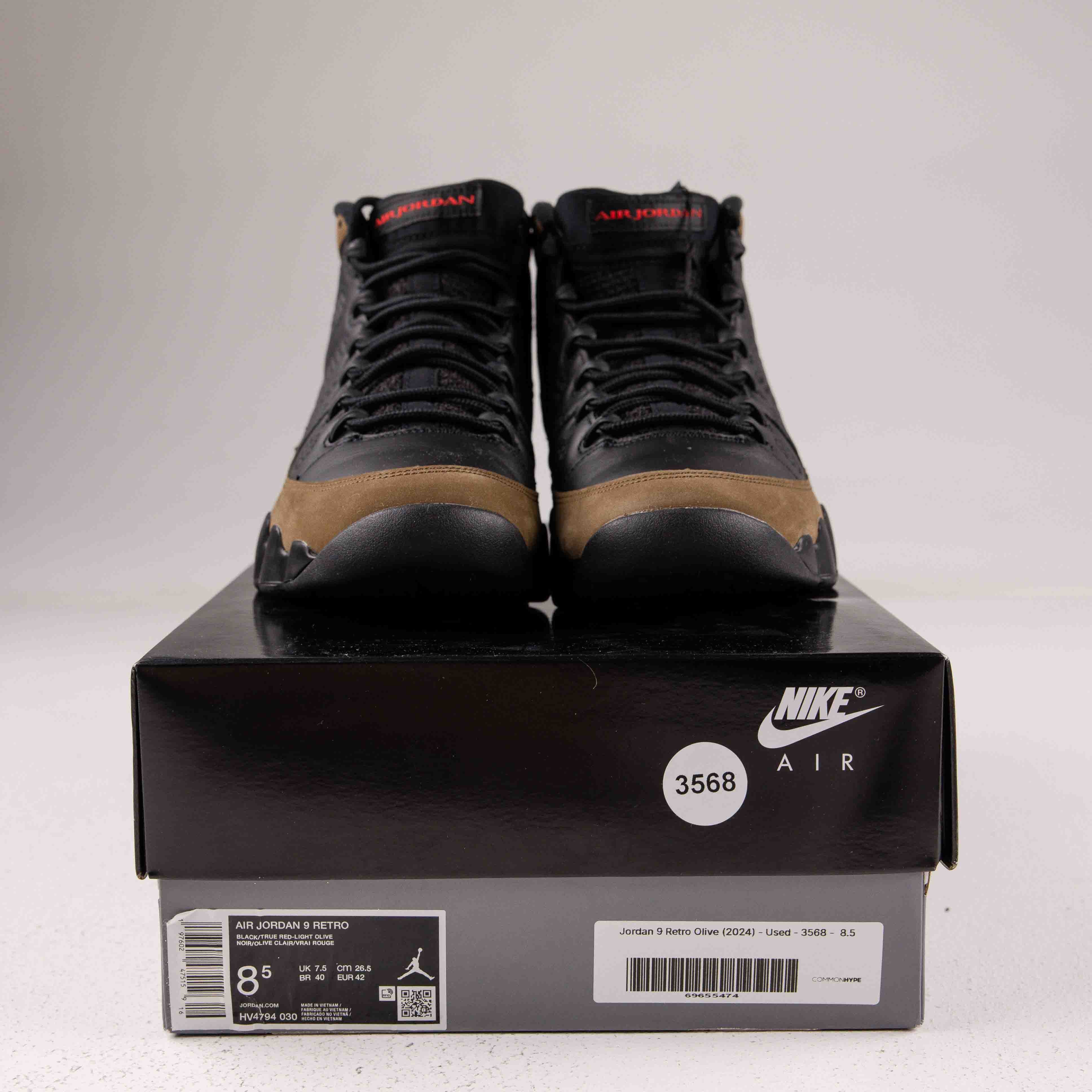 Jordan 9 Retro Olive (2024) - Used - 3568 - Common Hype