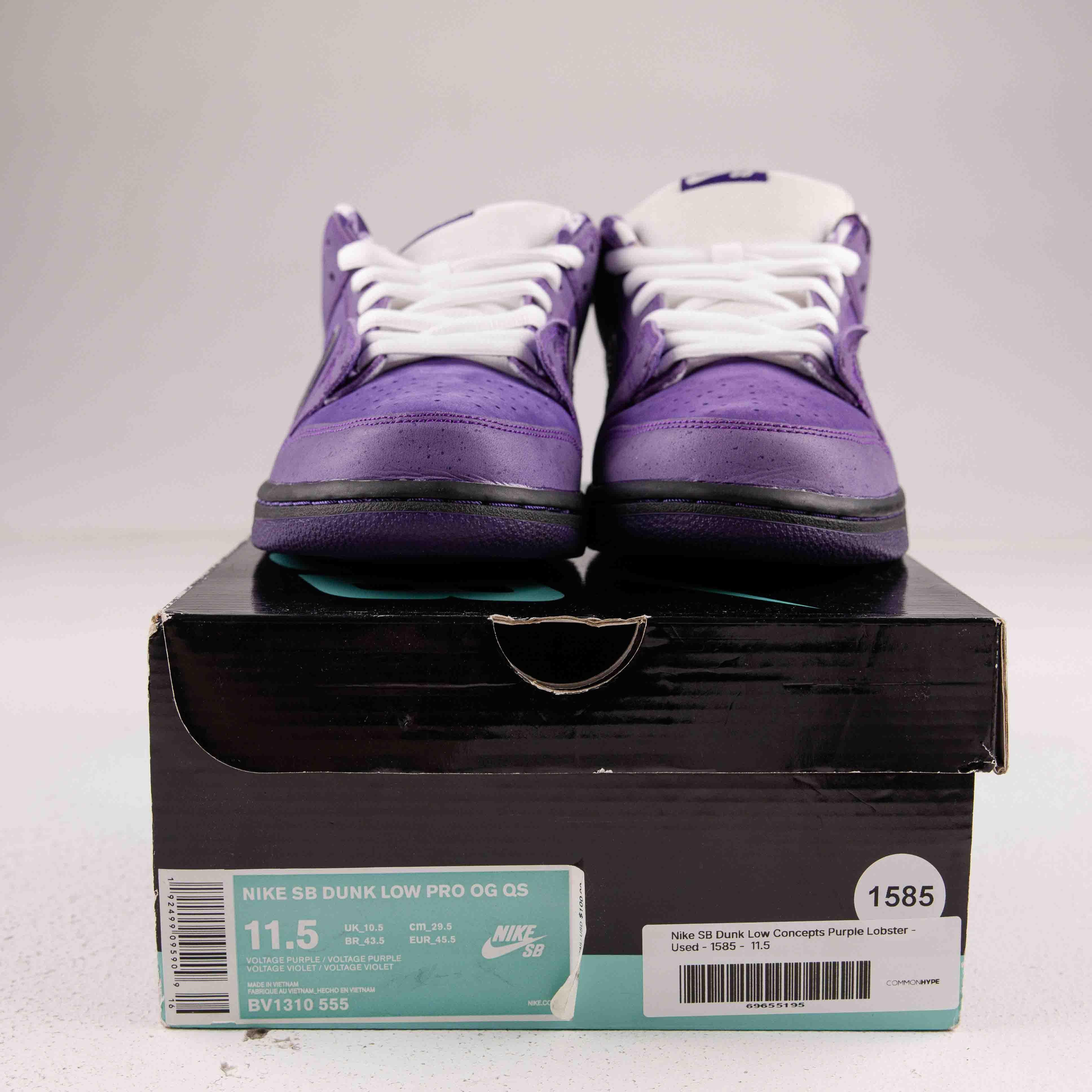 Nike SB Dunk Low Concepts Purple Lobster - Used - 1585 - Common Hype