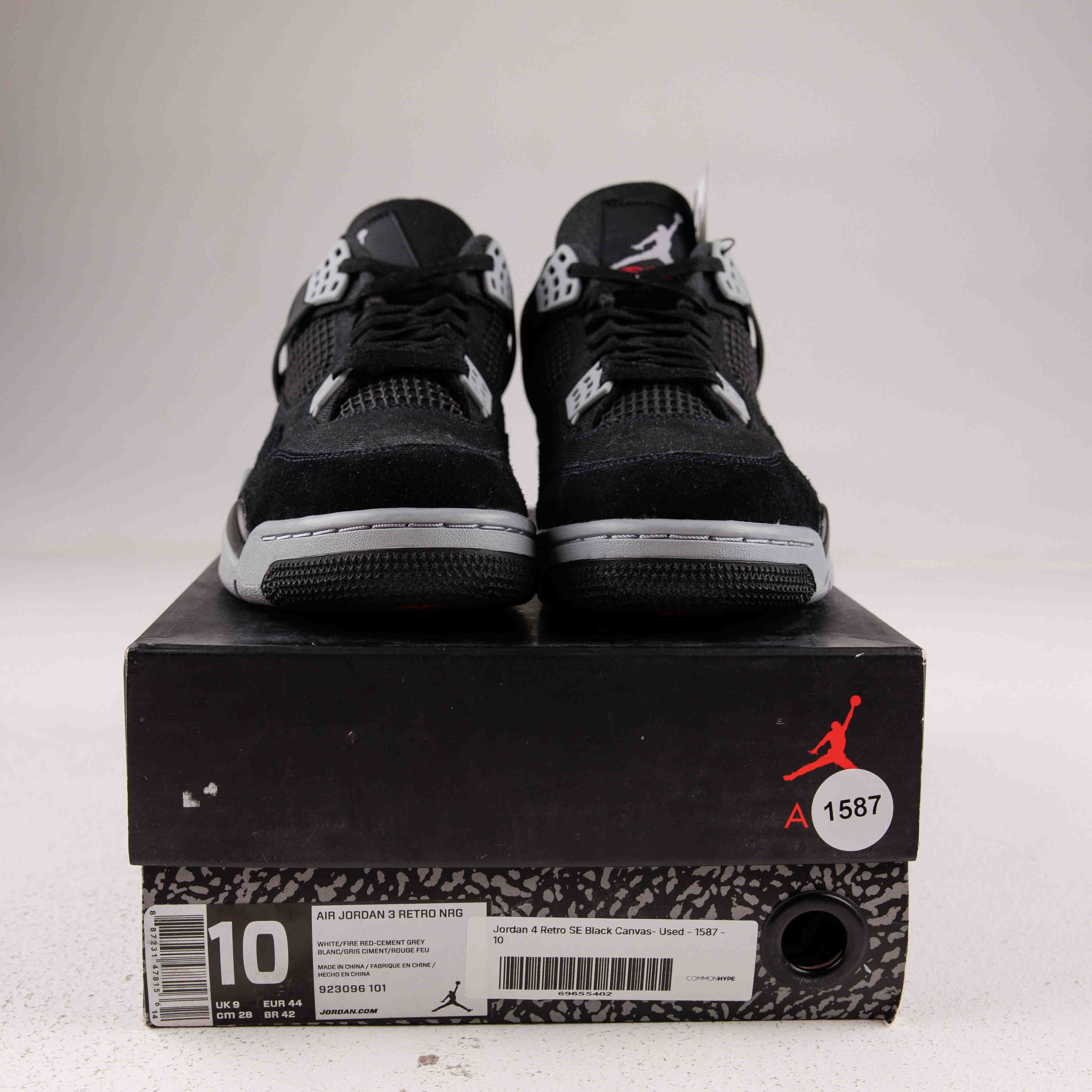 Jordan 4 Retro SE Black Canvas- Used - 1587 - Common Hype