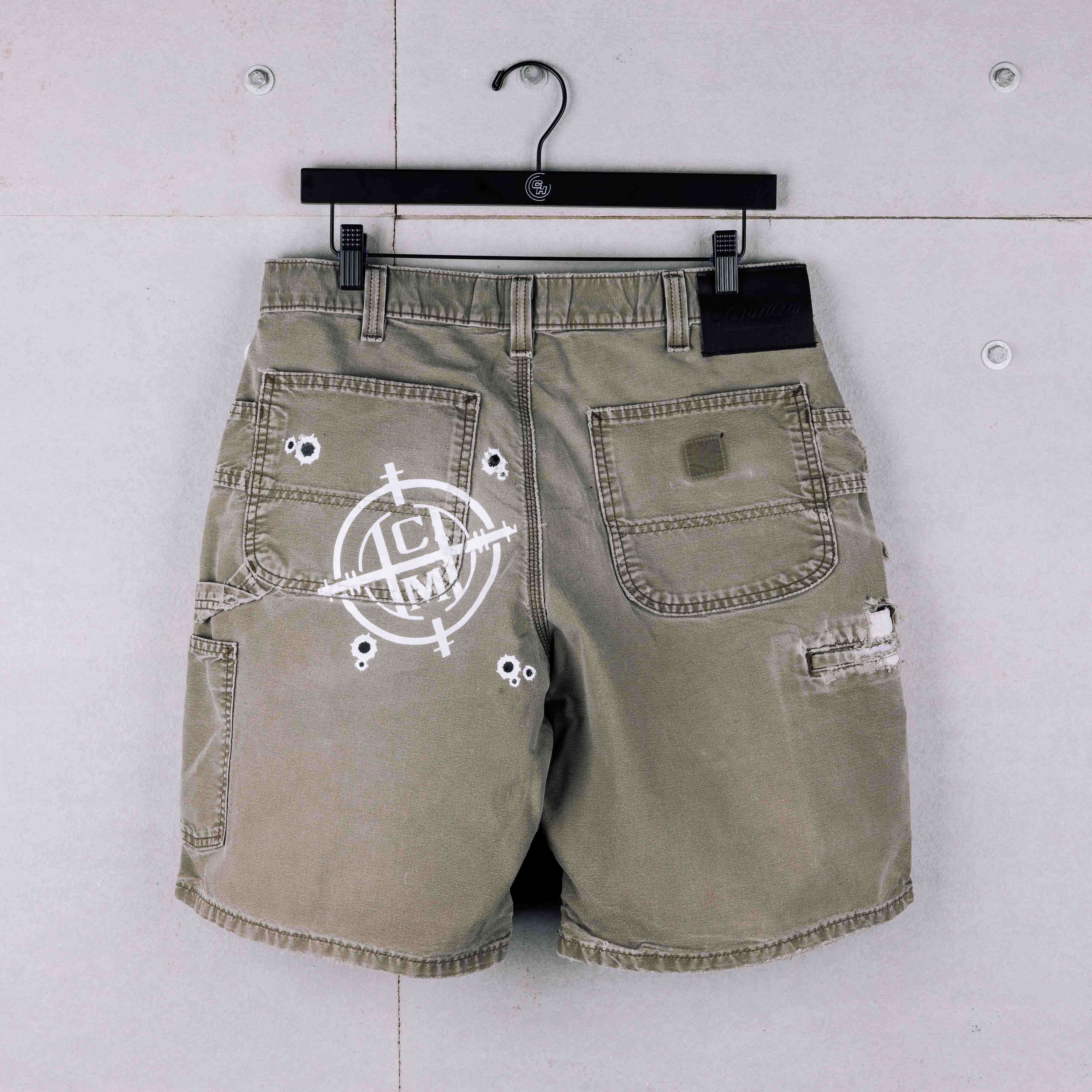 Common Hype 4ever Rework Distressed Grey Double Knee Short (F10) - Common Hype