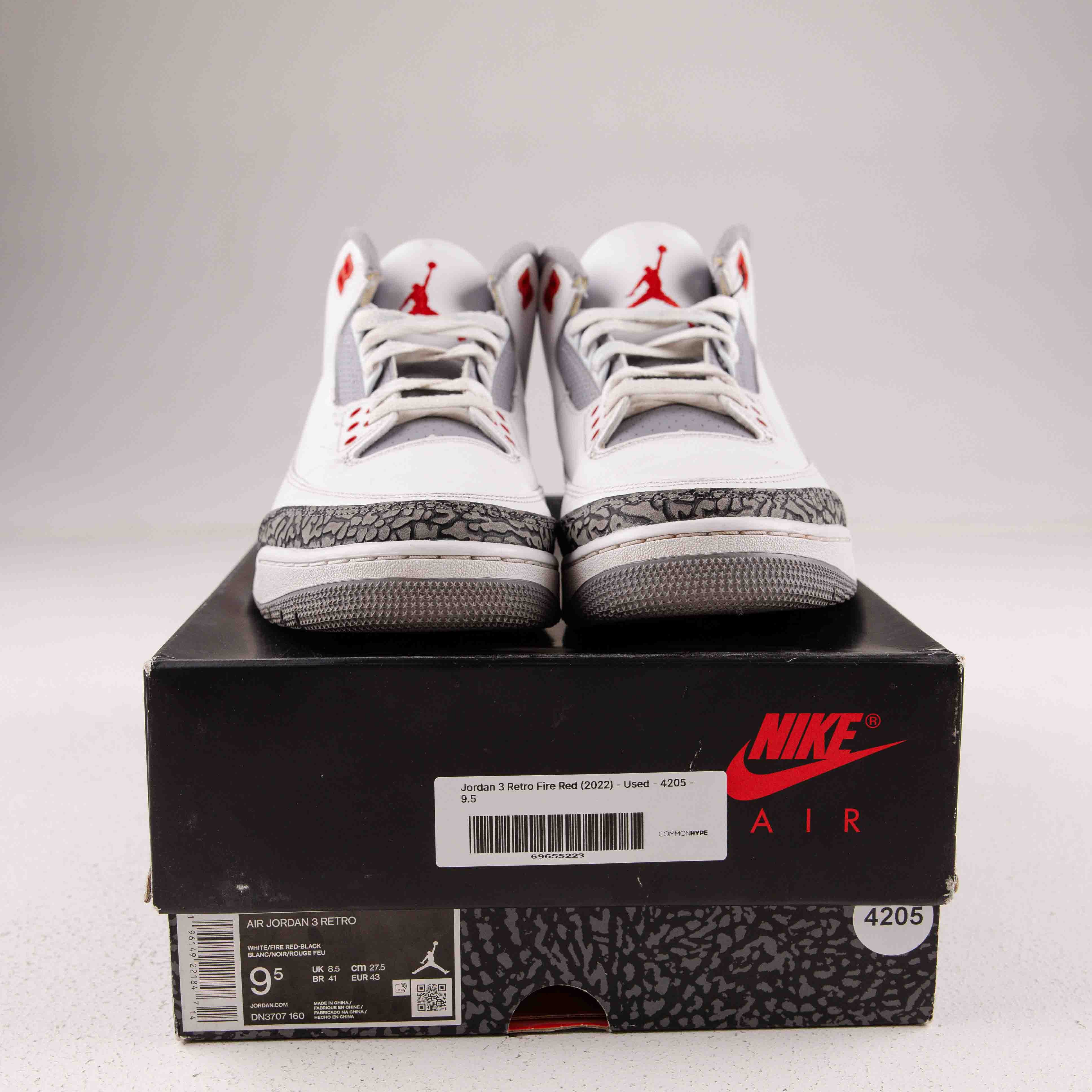 Jordan 3 Retro Fire Red (2022) - Used - 4205 - Common Hype