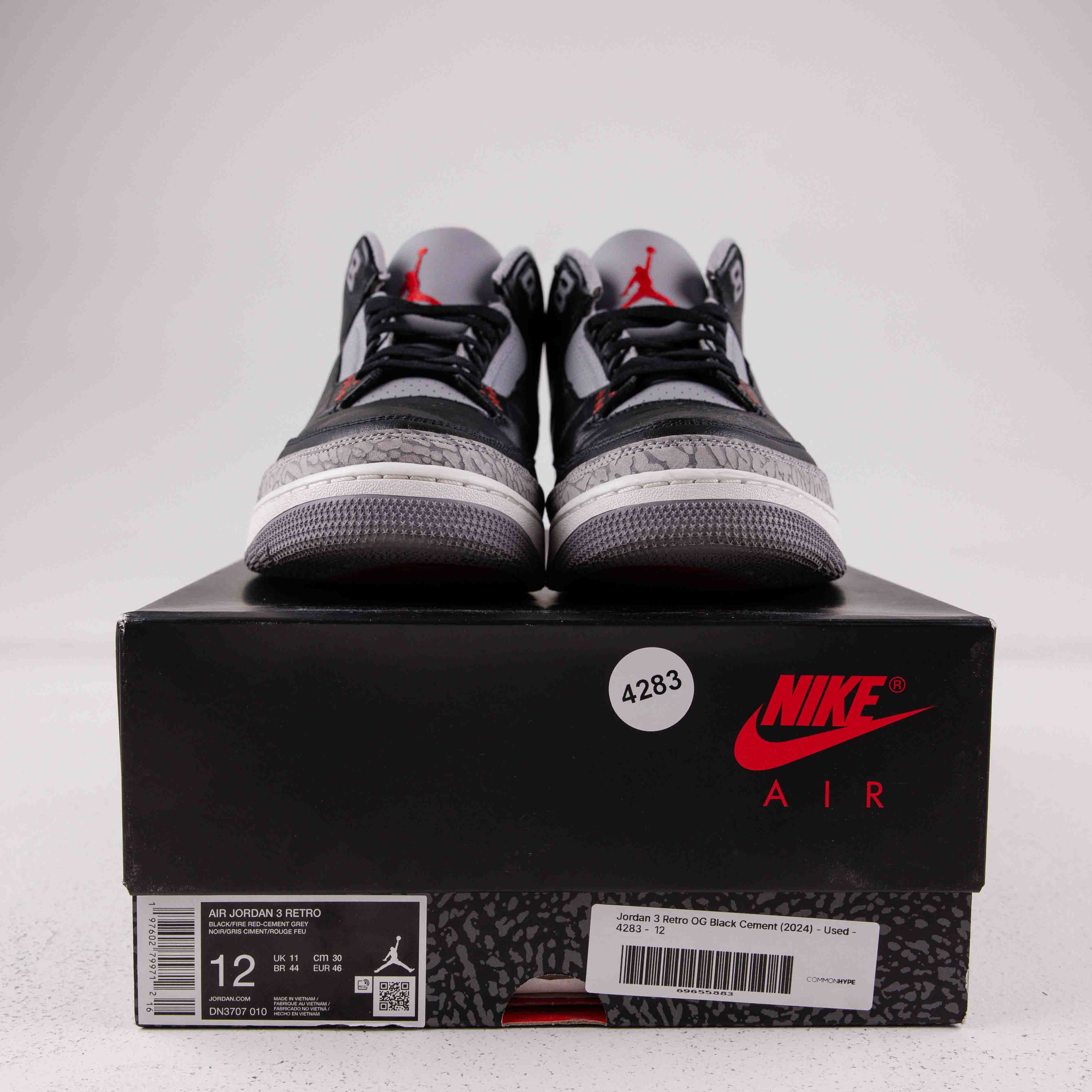 Jordan 3 Retro OG Black Cement (2024) - Used - 4283