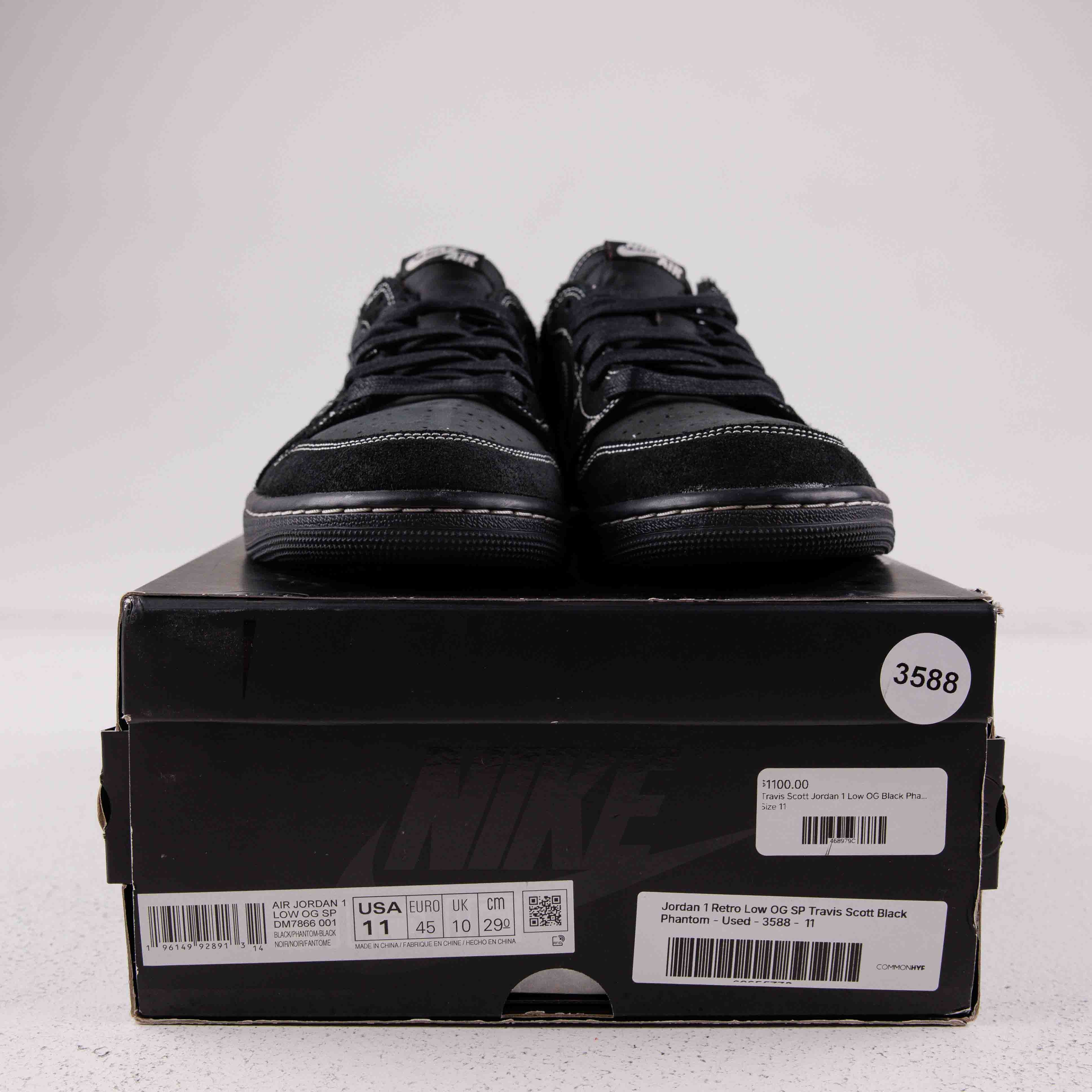 Jordan 1 Retro Low OG SP Travis Scott Black Phantom - Used - 3588 - Common Hype