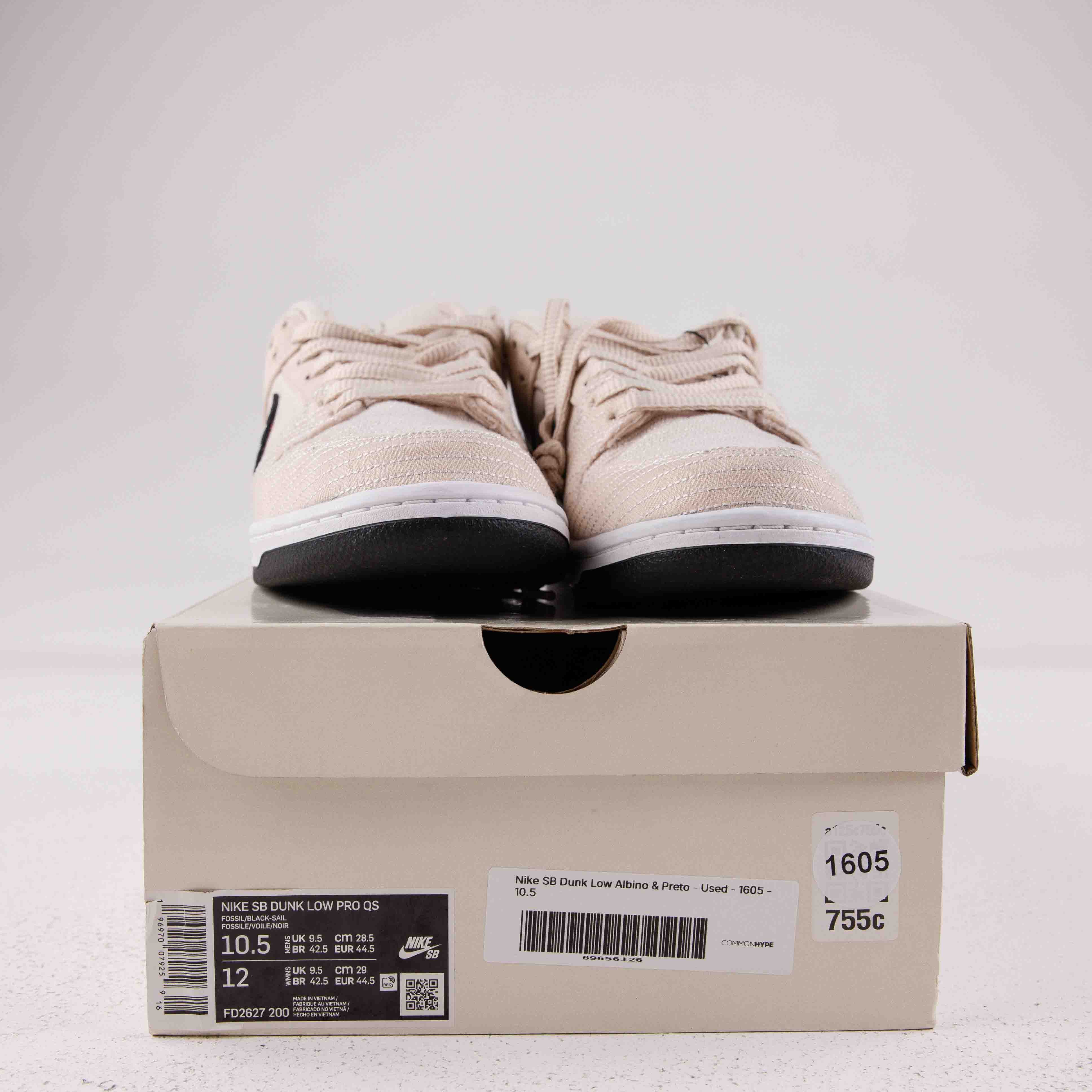 Nike SB Dunk Low Albino & Preto - Used - 1605 - Common Hype
