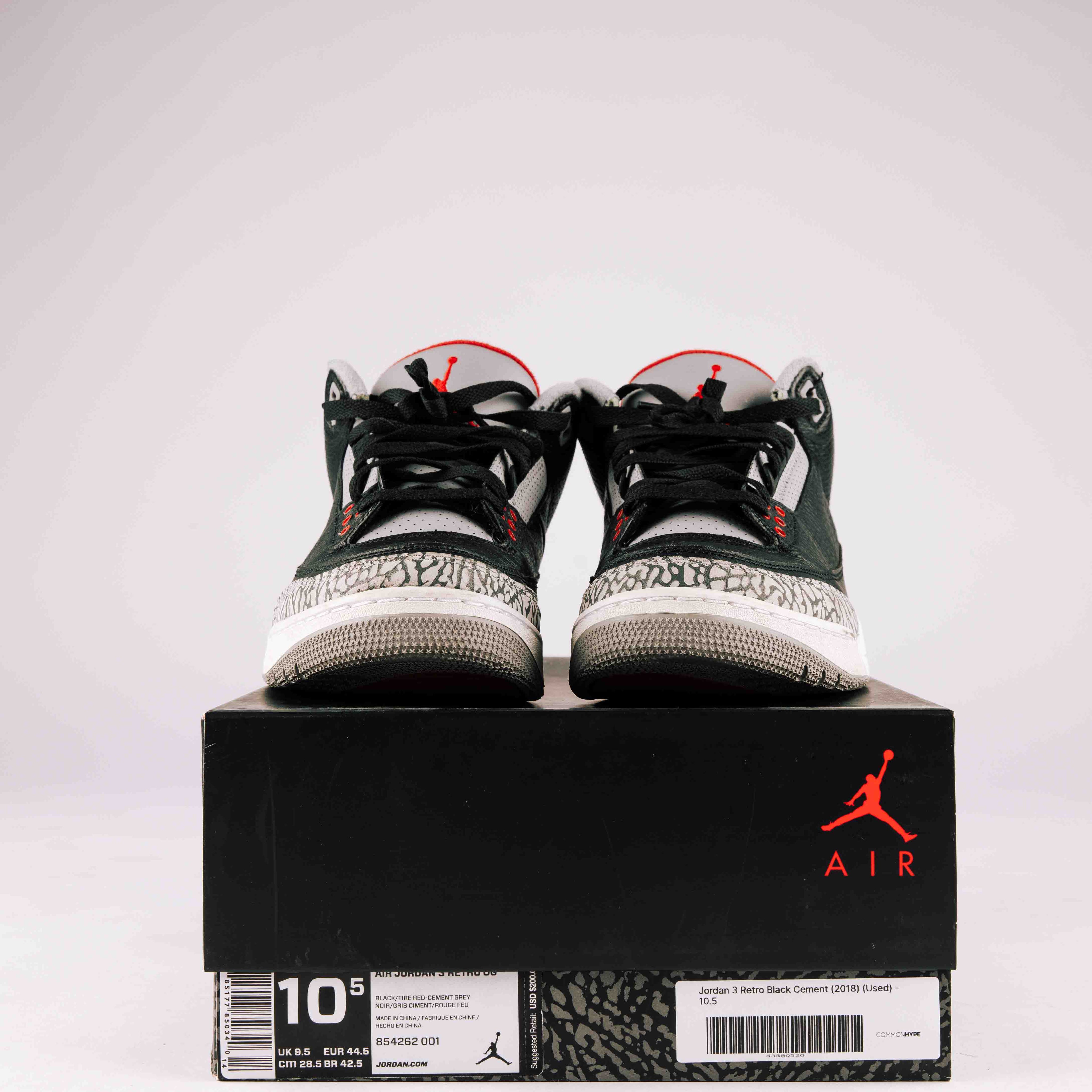 Jordan 3 Retro Black Cement (2018) - Used - 0179 - Common Hype