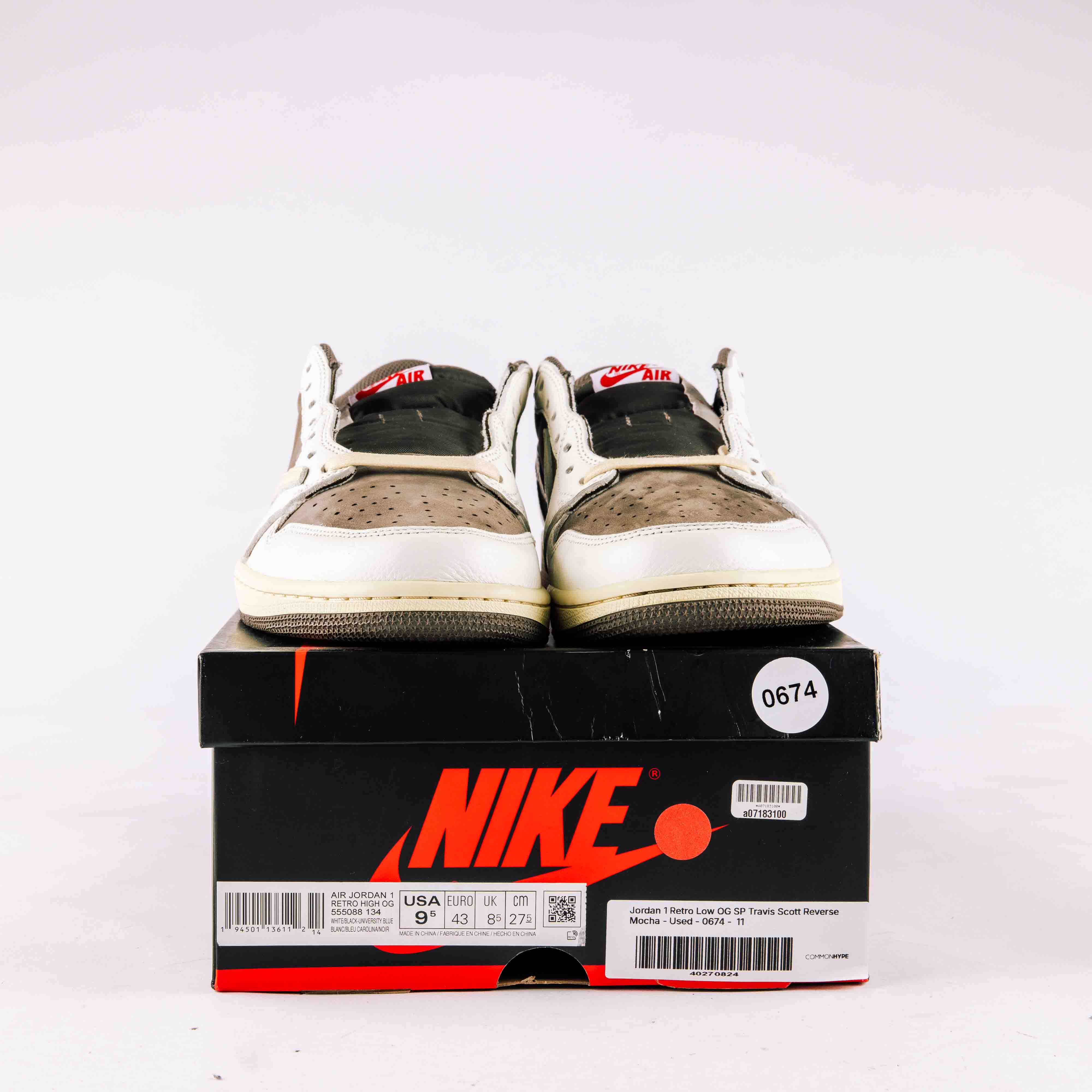 Jordan 1 Retro Low OG SP Travis Scott Reverse Mocha - Used - 0674