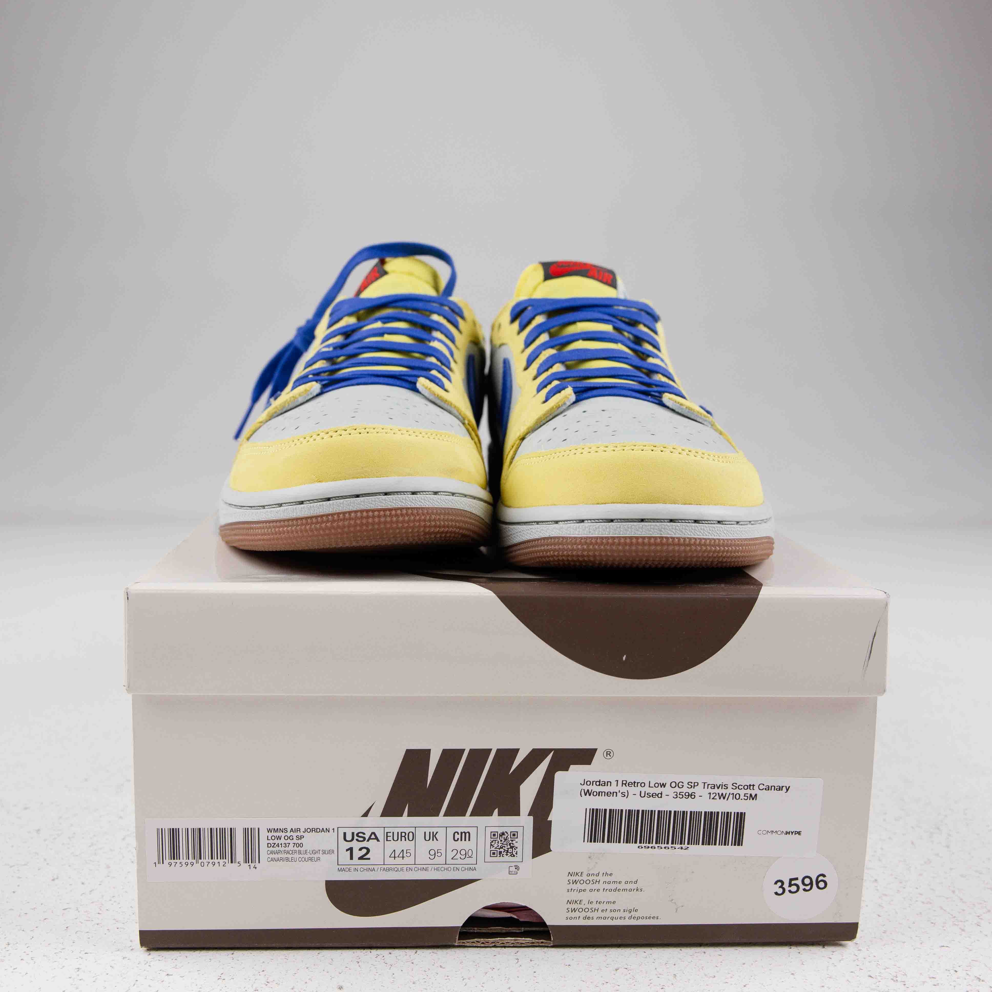 Jordan 1 Retro Low OG SP Travis Scott Canary (Women's) - Used - 3596