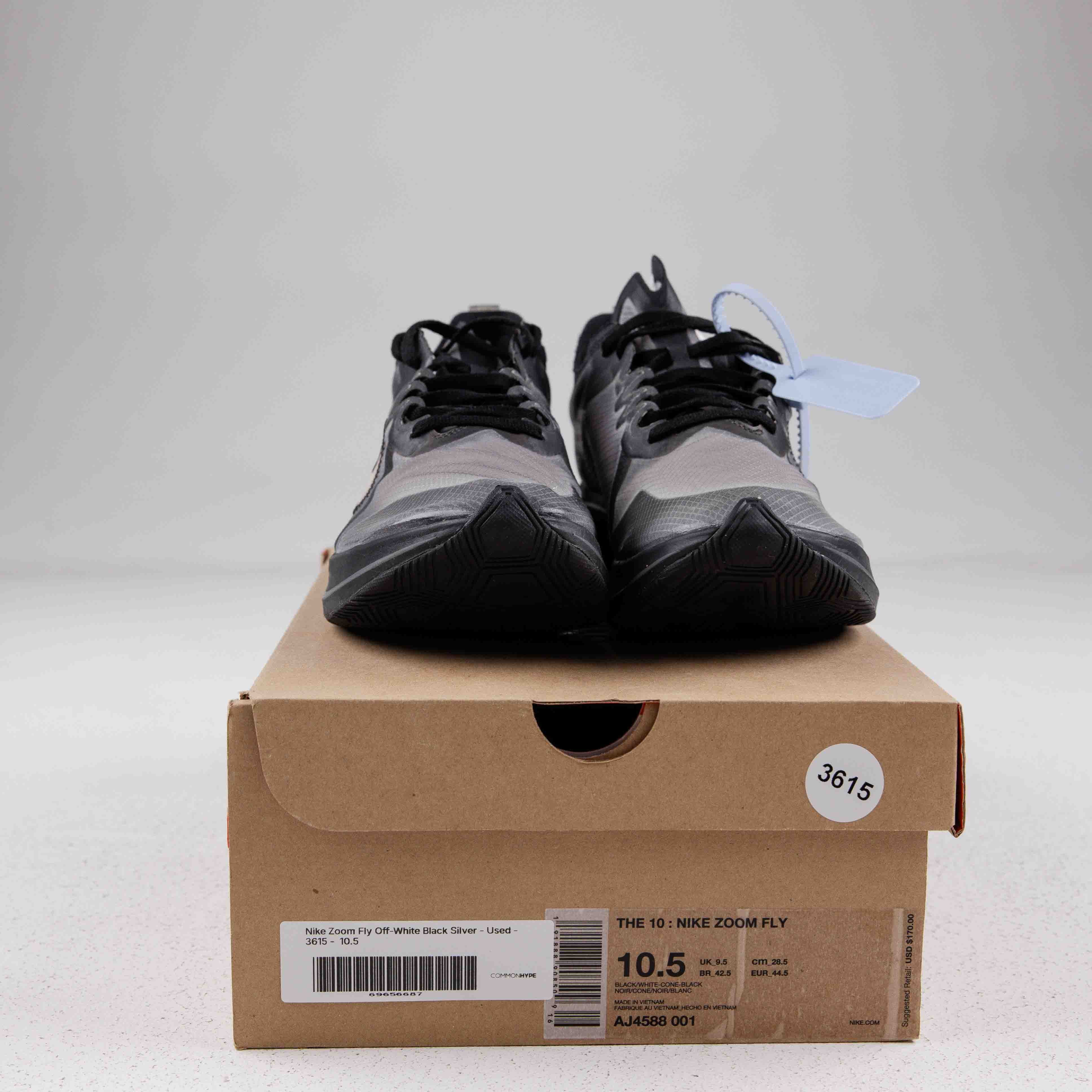 Nike Zoom Fly Off-White Black Silver - Used - 3615