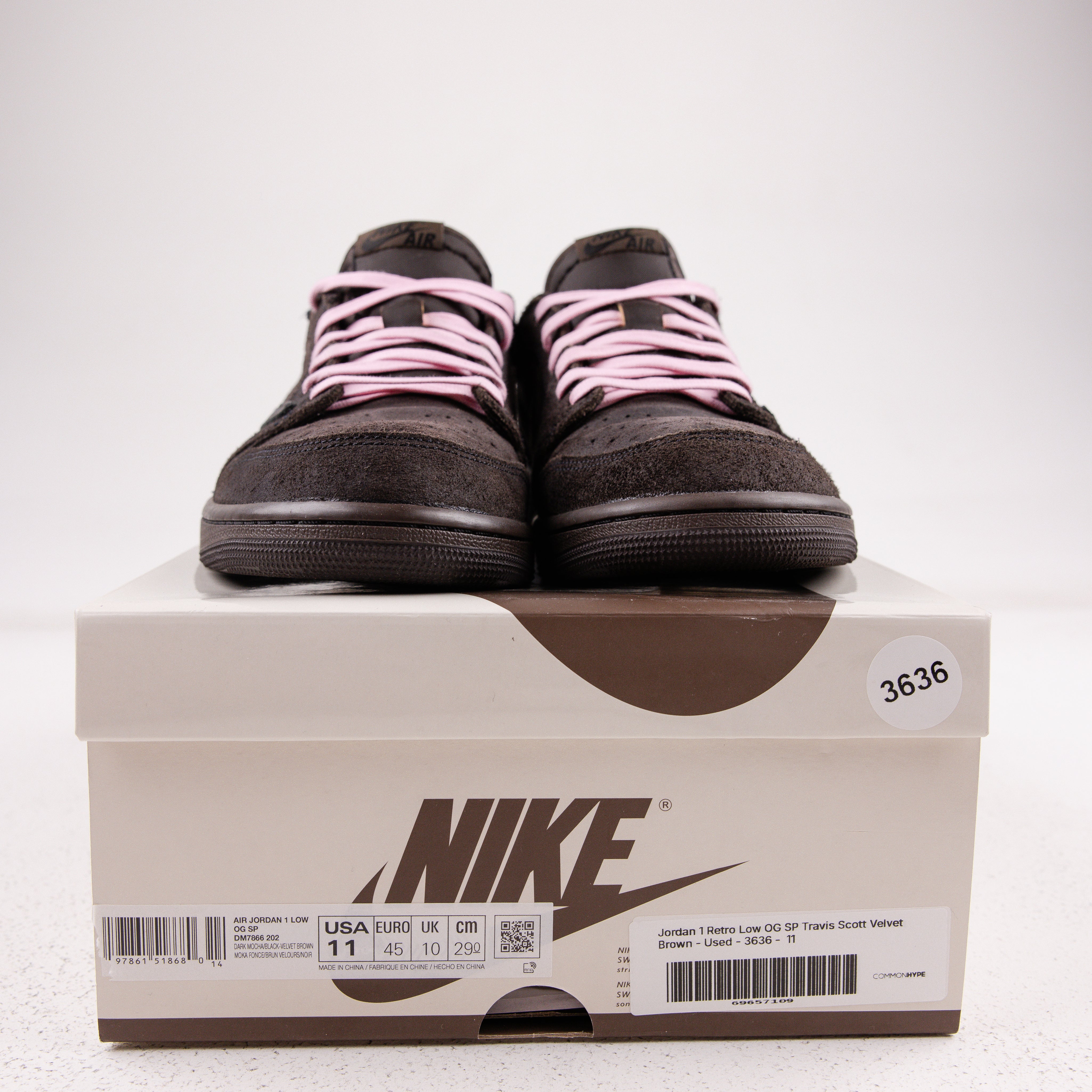 Jordan 1 Retro Low OG SP Travis Scott Velvet Brown - Used - 3636