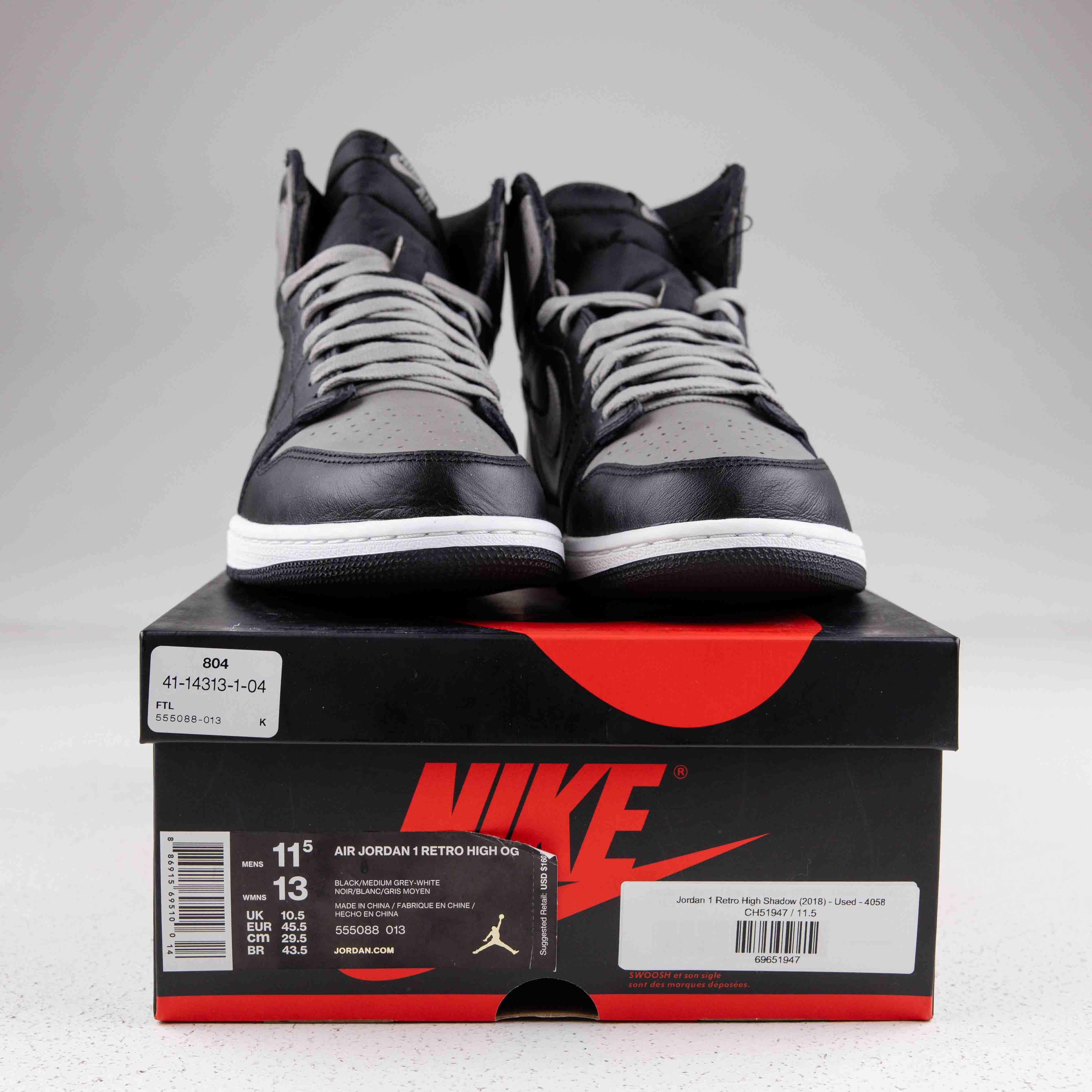 Jordan 1 Retro High Shadow (2018) - Used - 4058