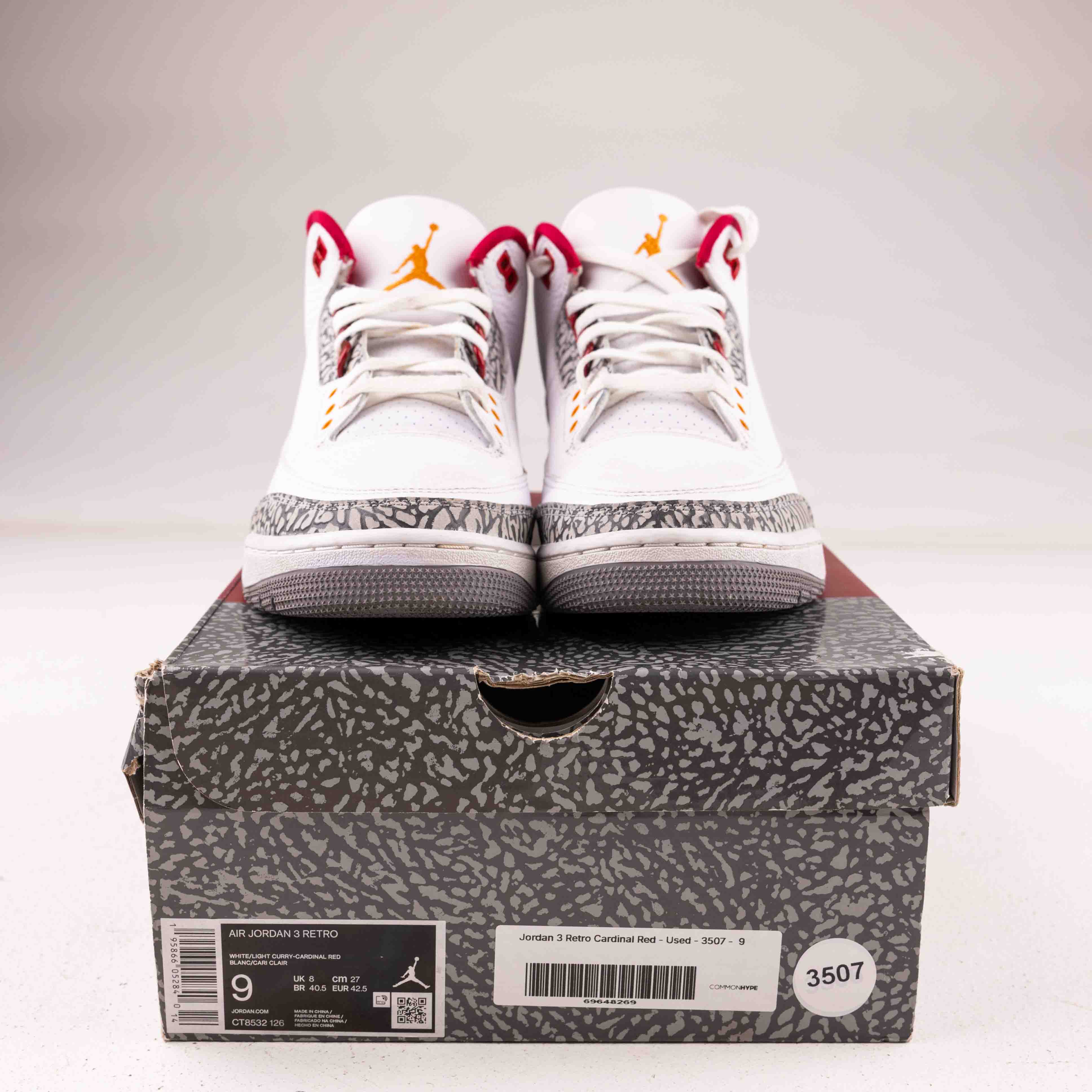 Jordan 3 Retro Cardinal Red - Used - 3507 - Common Hype