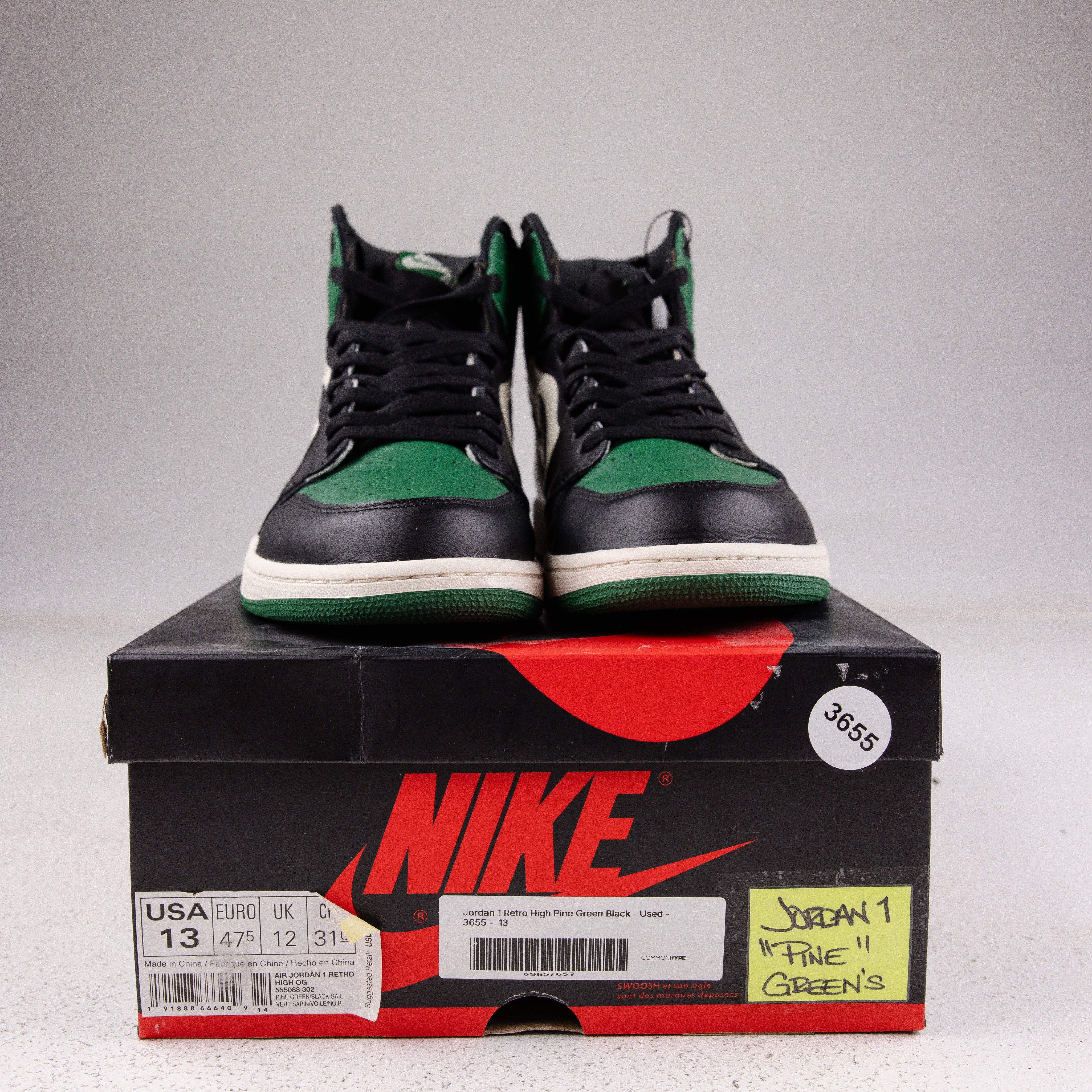 Jordan 1 Retro High Pine Green Black - Used - 3655