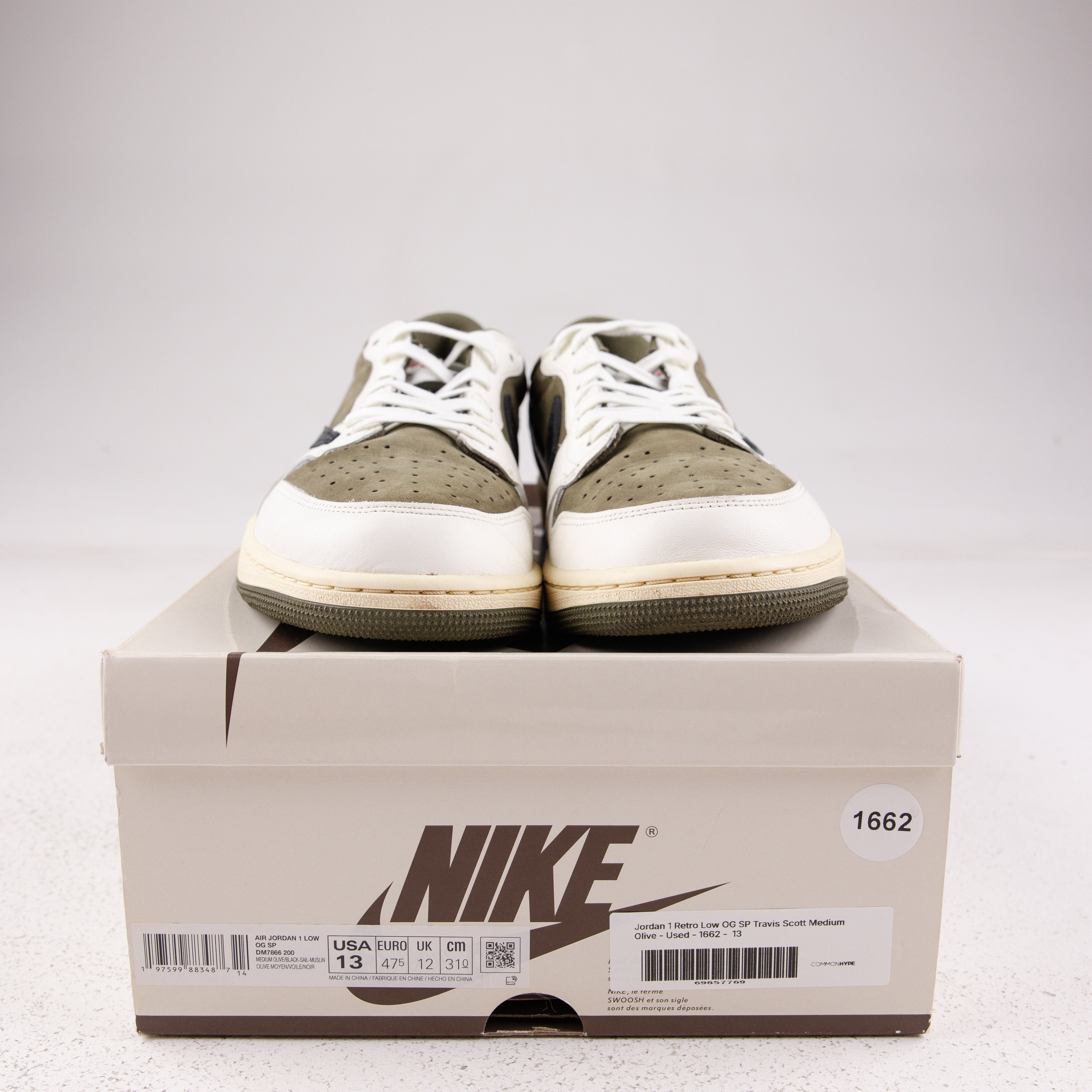 Jordan 1 Retro Low OG SP Travis Scott Medium Olive - Used - 1662