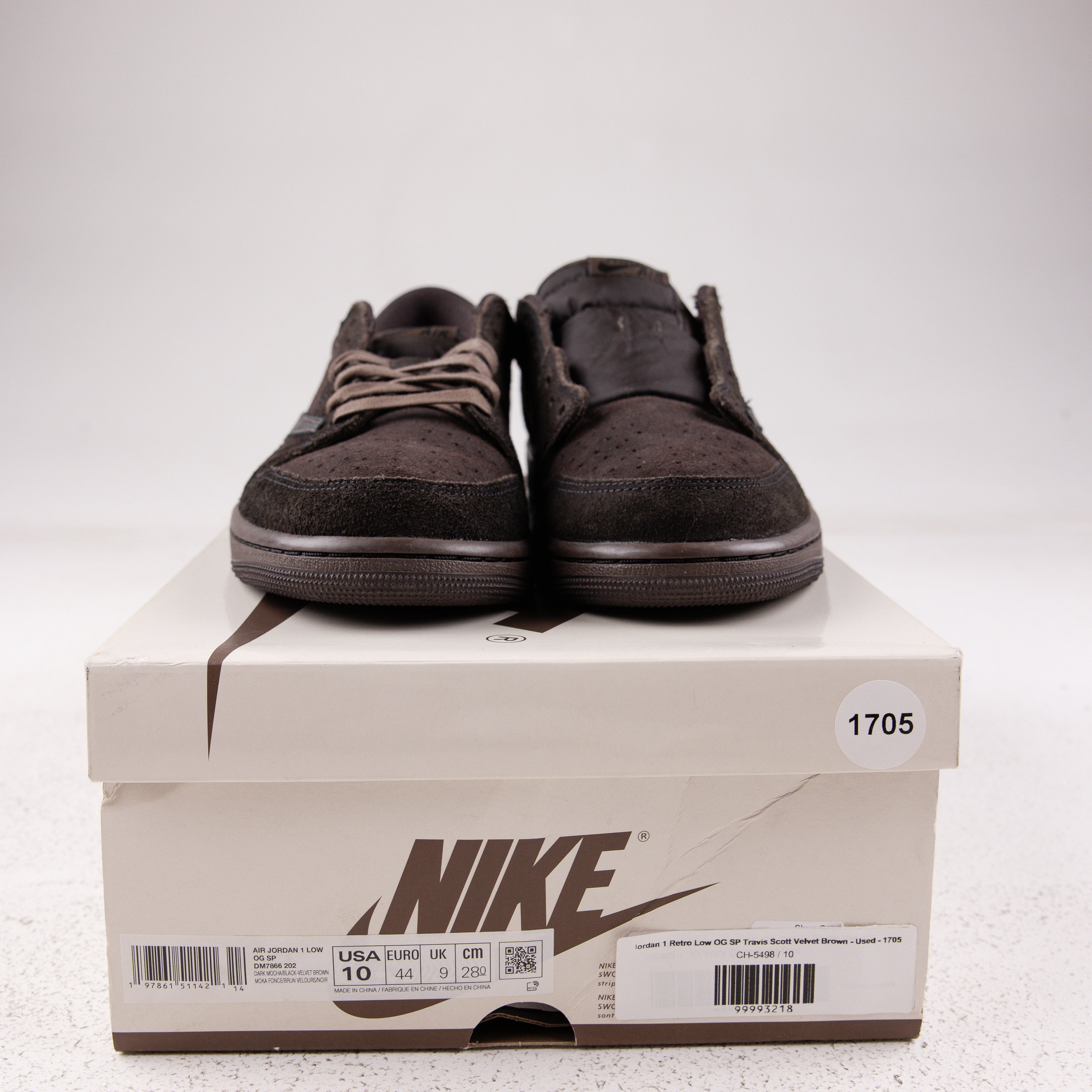 Jordan 1 Retro Low OG SP Travis Scott Velvet Brown - Used - 1705
