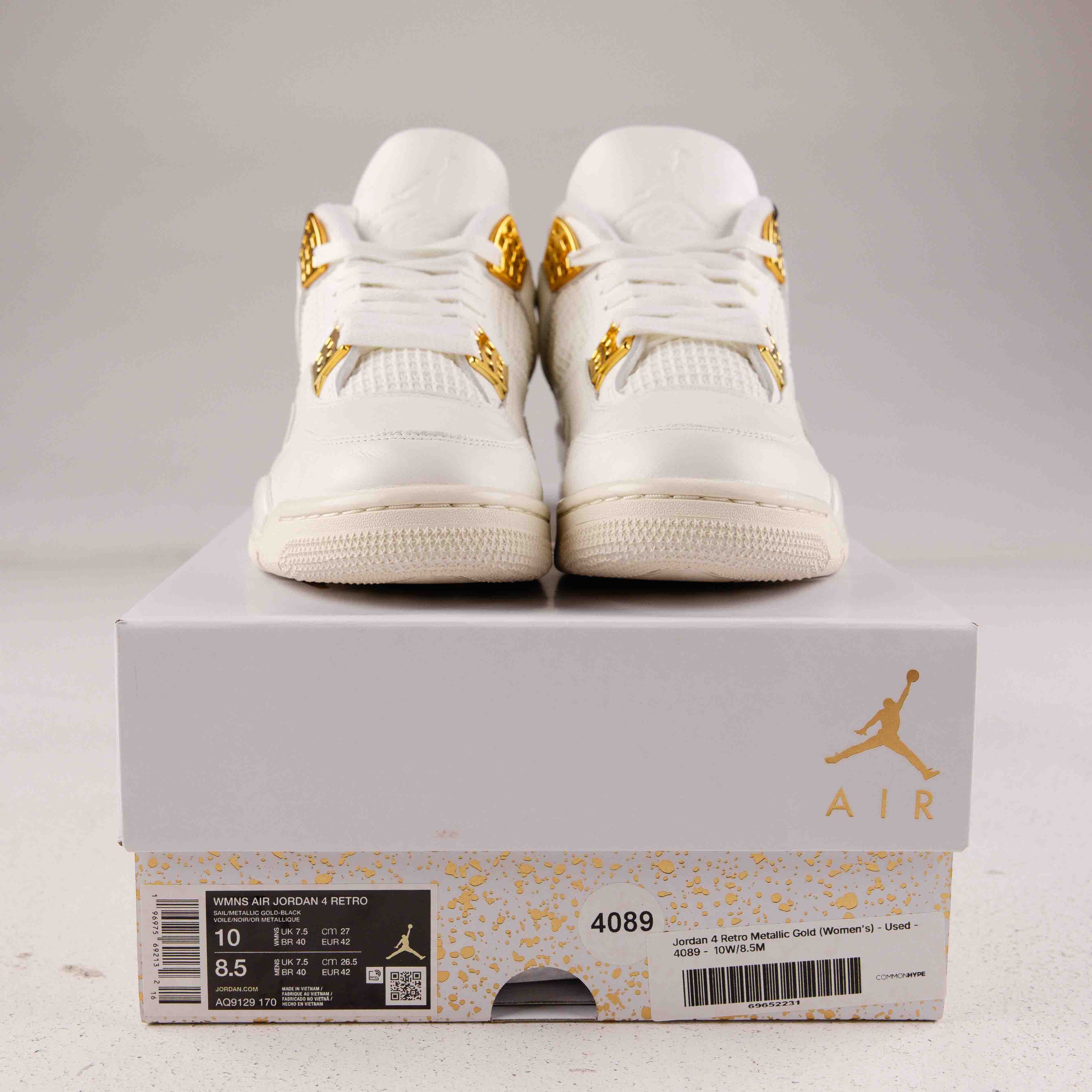 Jordan 4 Retro Metallic Gold (Women's) - Used - 4089